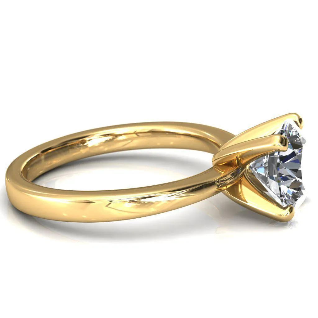 Tessa Round 4  Prong Pitched Shoulders Solitaire Engagement Ring