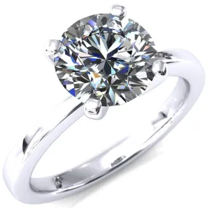 Tessa Round 4  Prong Pitched Shoulders Solitaire Engagement Ring