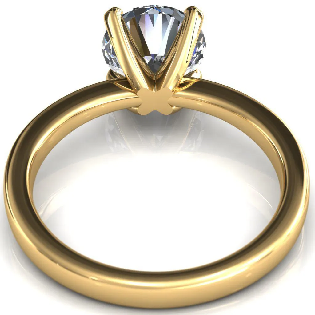 Tessa Round 4  Prong Pitched Shoulders Solitaire Engagement Ring
