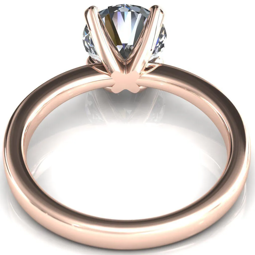 Tessa Round 4  Prong Pitched Shoulders Solitaire Engagement Ring