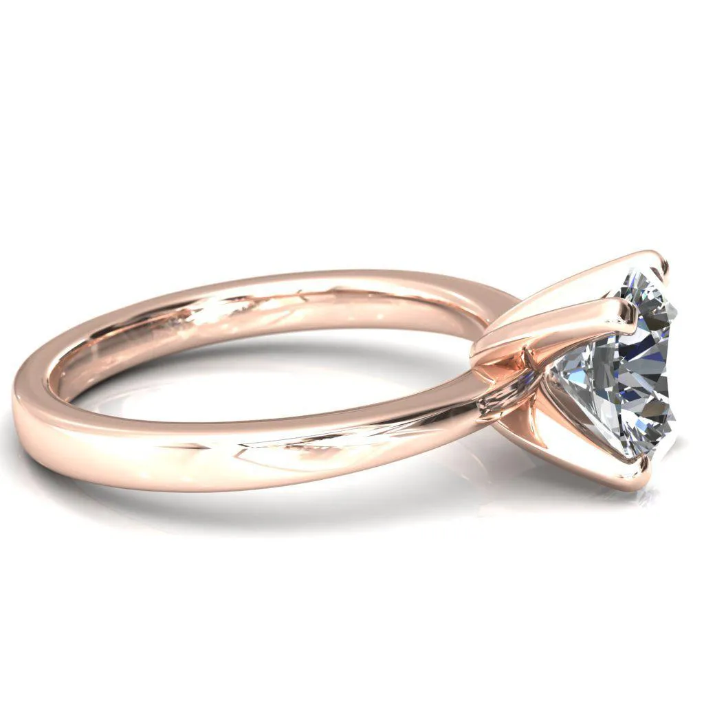 Tessa Round 4  Prong Pitched Shoulders Solitaire Engagement Ring