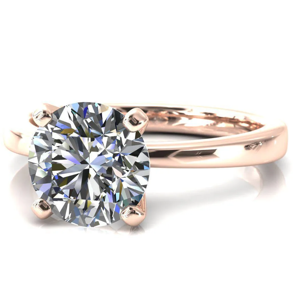Tessa Round 4  Prong Pitched Shoulders Solitaire Engagement Ring