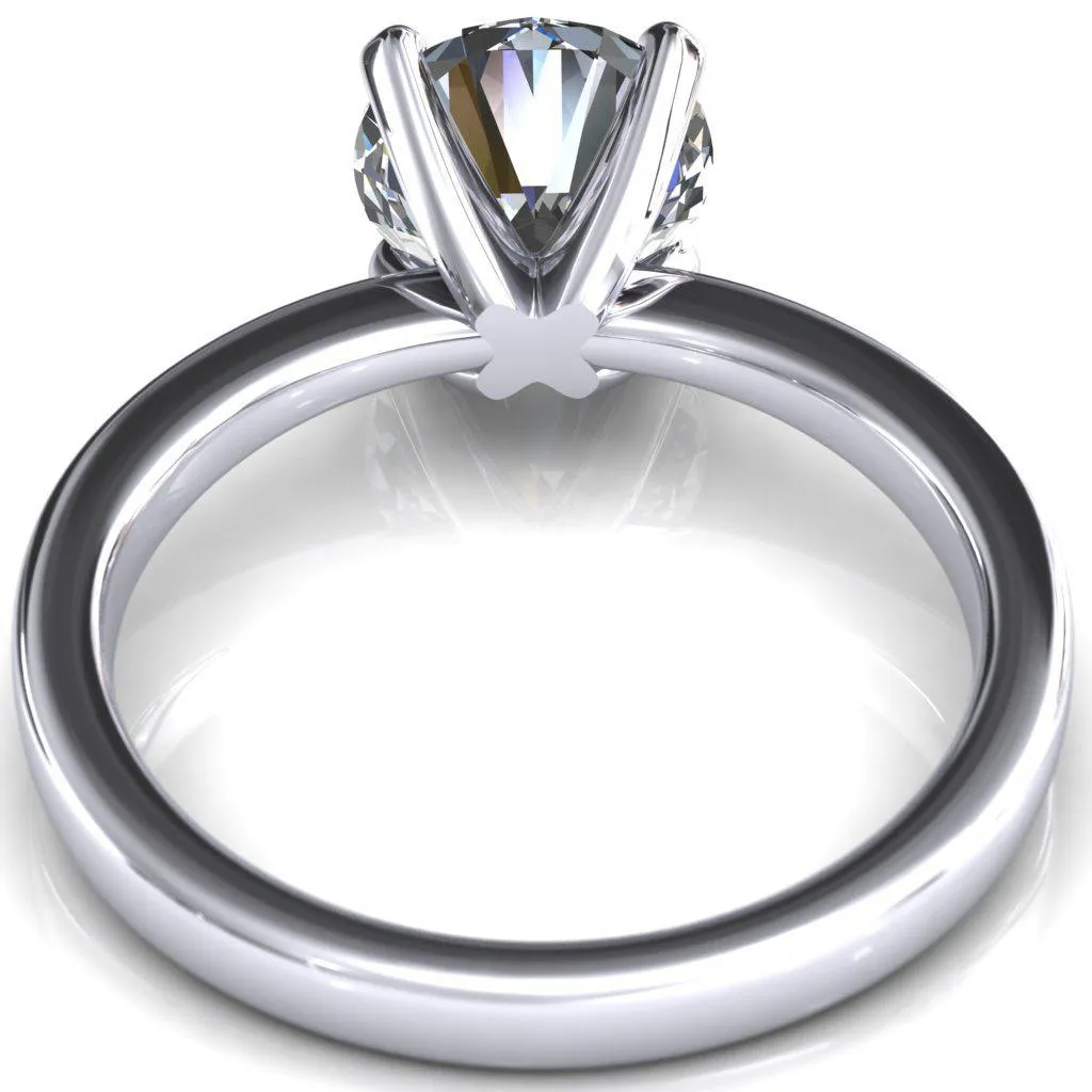 Tessa Round 4  Prong Pitched Shoulders Solitaire Engagement Ring