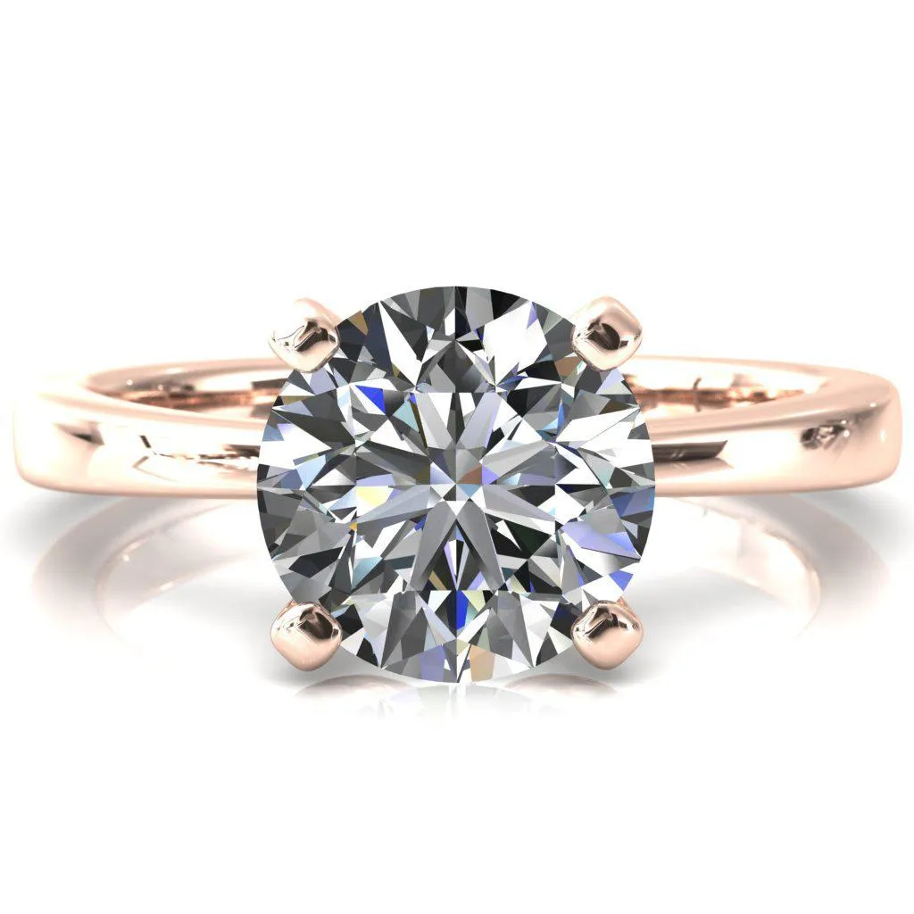 Tessa Round 4  Prong Pitched Shoulders Solitaire Engagement Ring