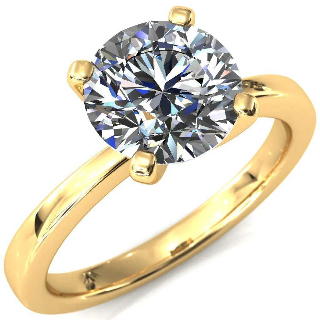 Tessa Round 4  Prong Pitched Shoulders Solitaire Engagement Ring