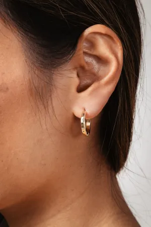Textured Gold Hoop Earrings for Women | JEE078GD