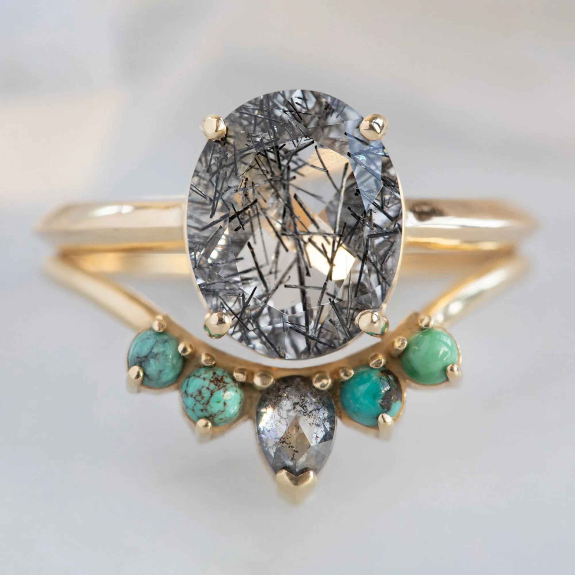 The Bryn Ring | 2.15ct Oval Tourmaline in Quartz in 14K Yellow Gold
