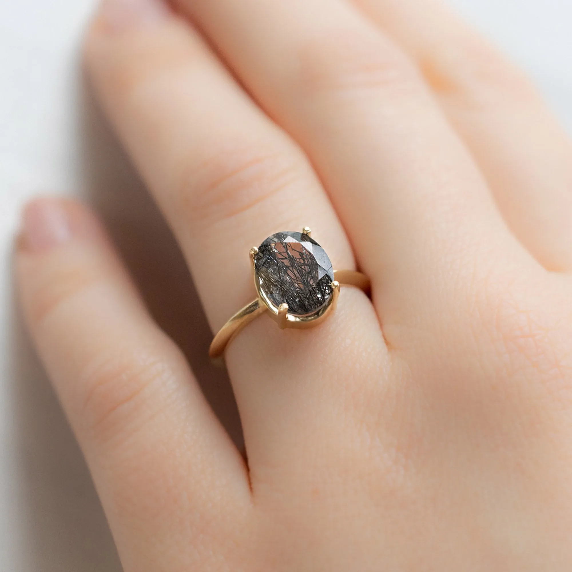 The Bryn Ring | 2.15ct Oval Tourmaline in Quartz in 14K Yellow Gold