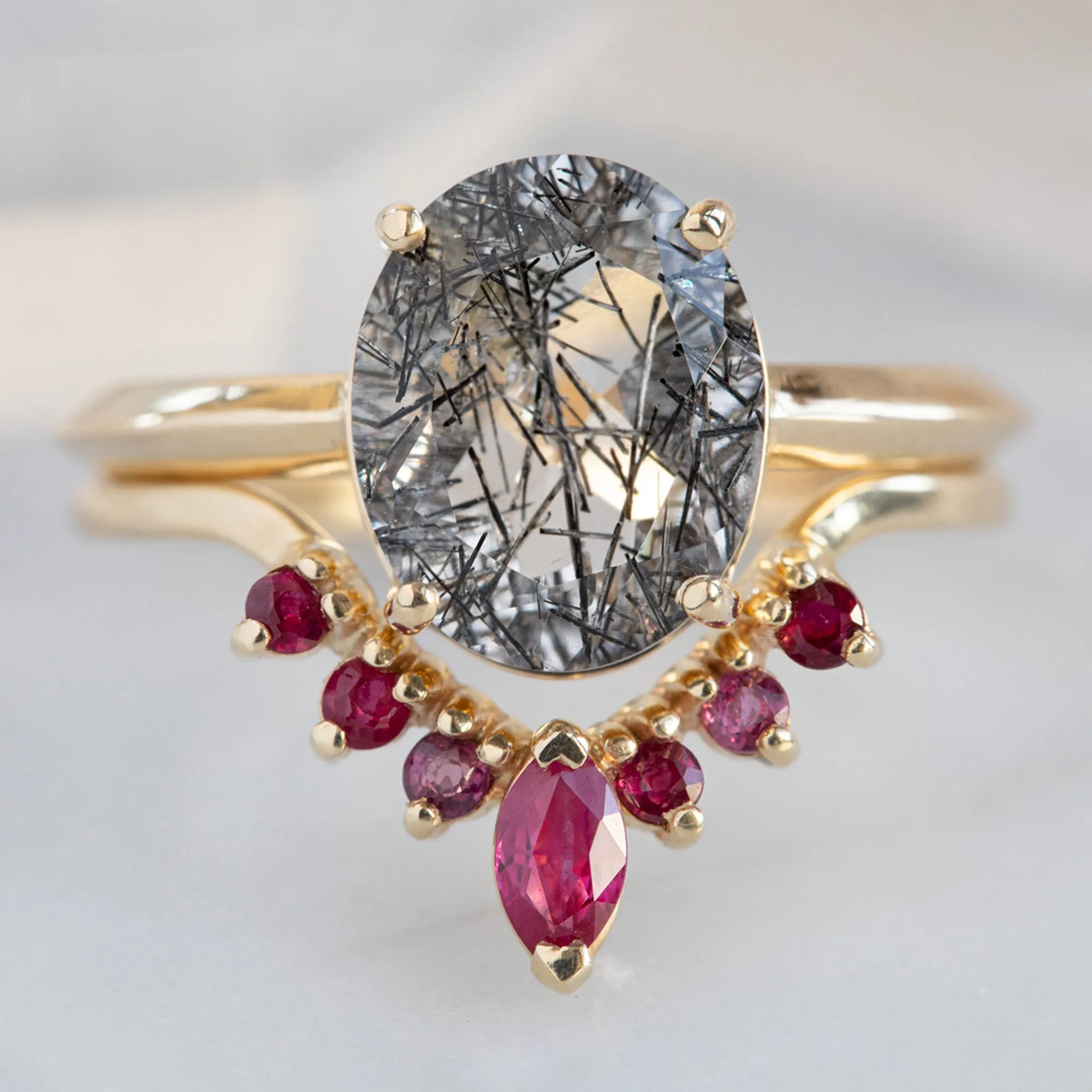 The Bryn Ring | 2.15ct Oval Tourmaline in Quartz in 14K Yellow Gold