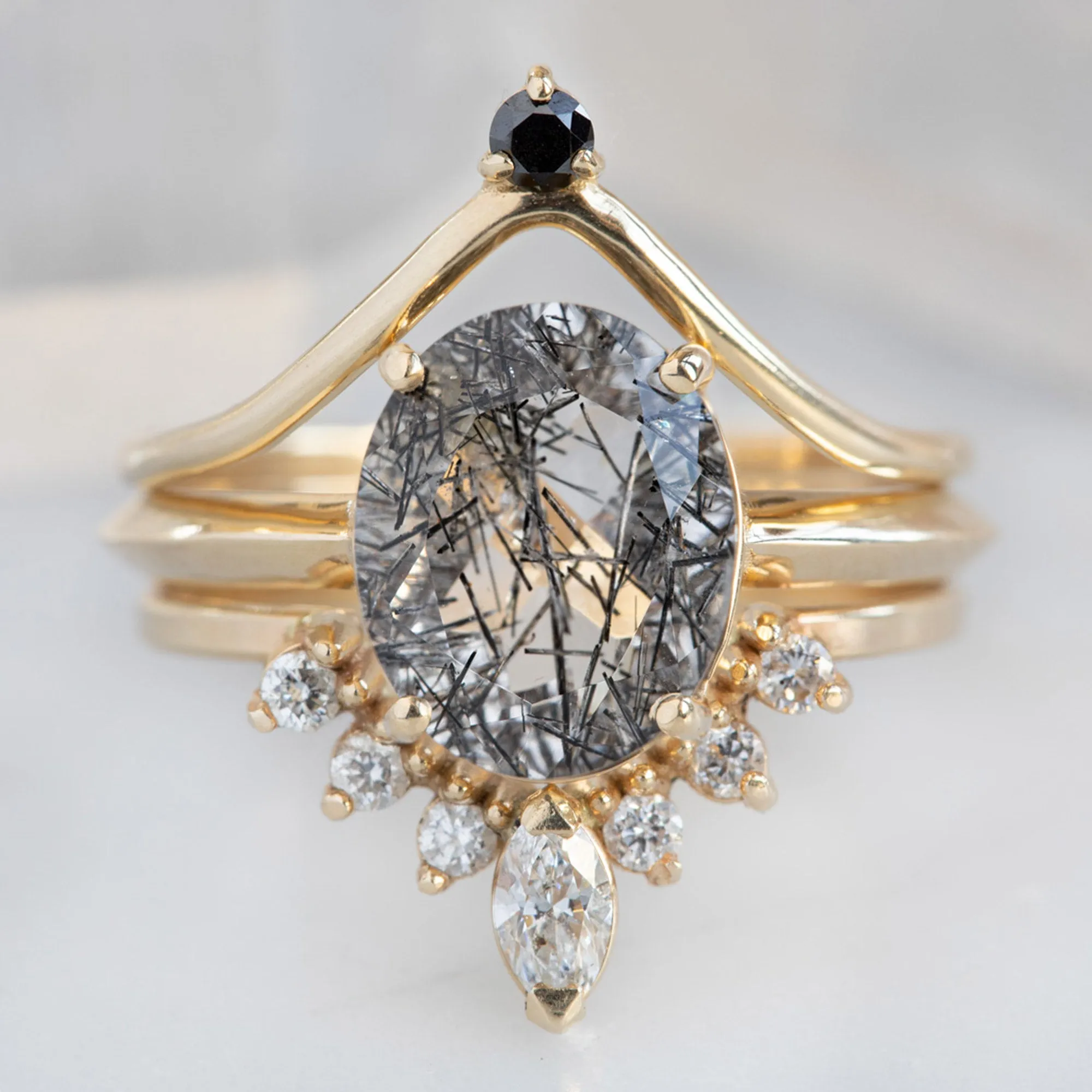 The Bryn Ring | 2.15ct Oval Tourmaline in Quartz in 14K Yellow Gold