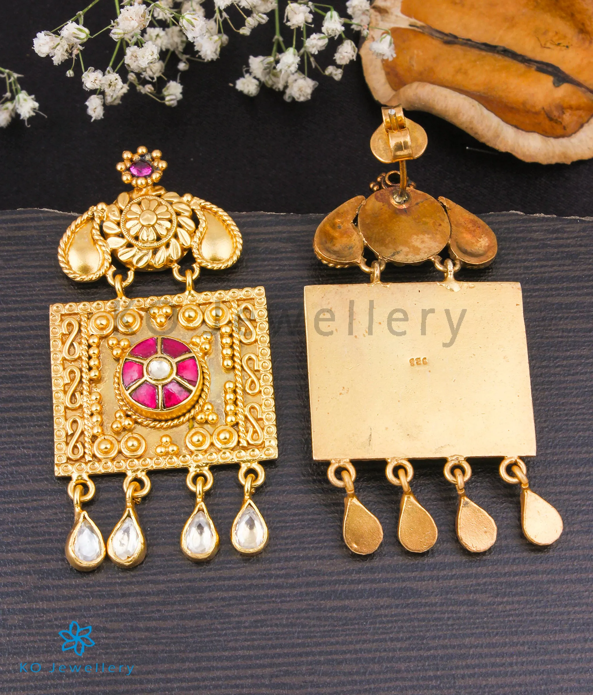 The Deepshika Silver Kundan Earrings