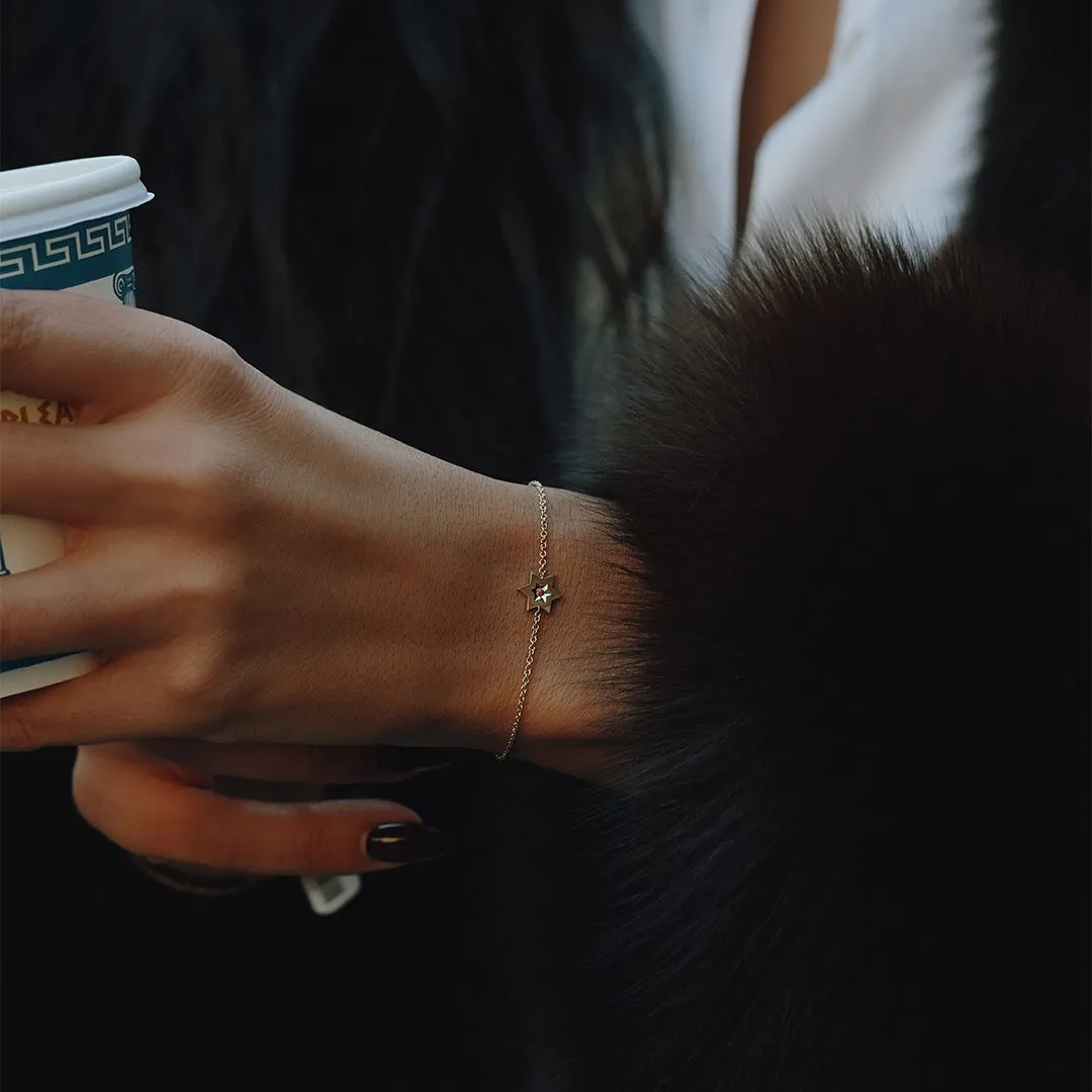 The Gaza envelope Shield Star Of David Gold bracelet