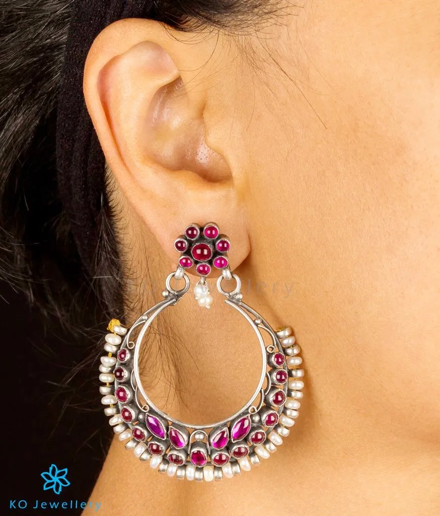 The Rasika Silver Chand Bali Earrings (Oxidised)