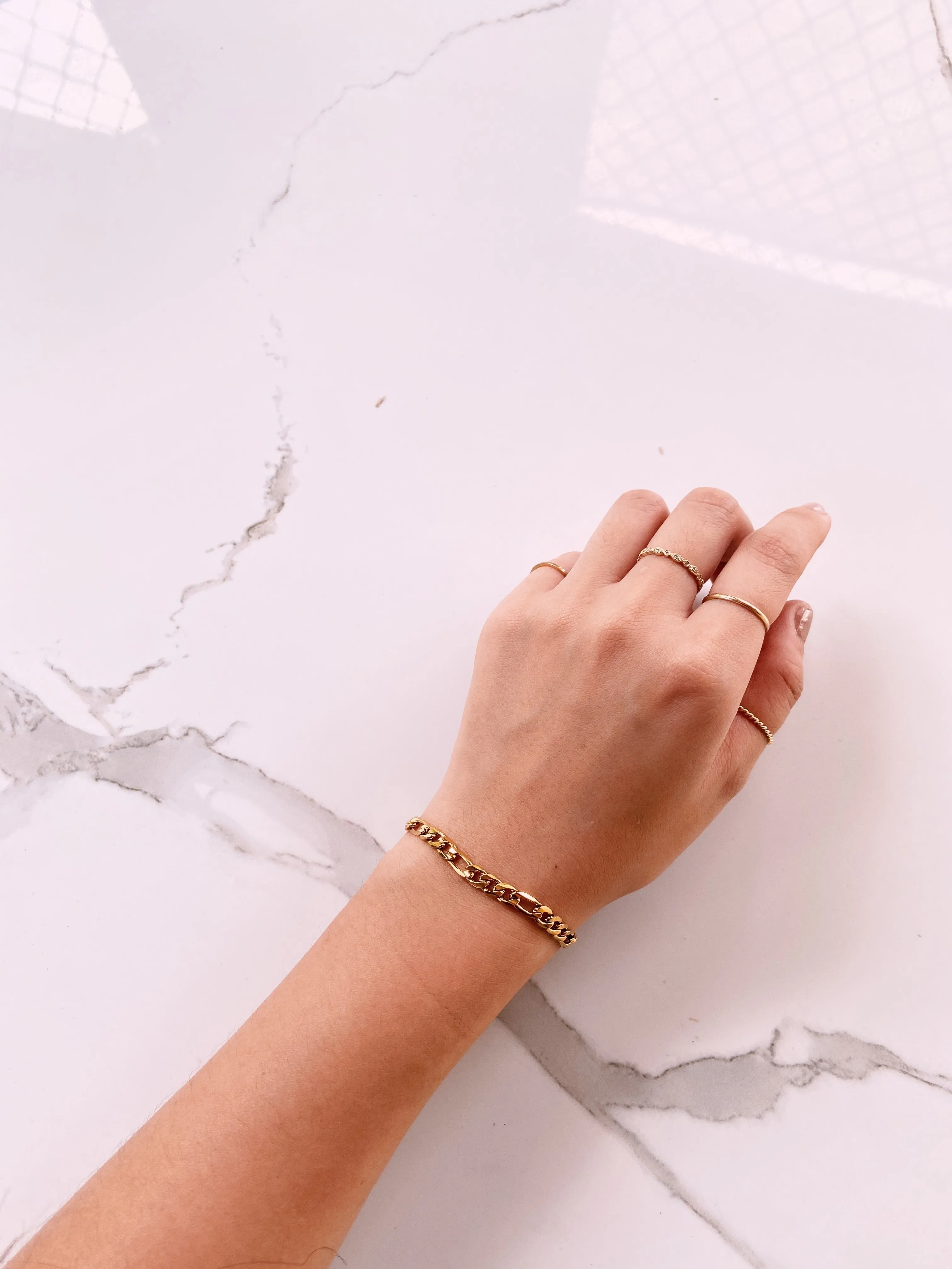 Thick Figaro Gold Filled Bracelet