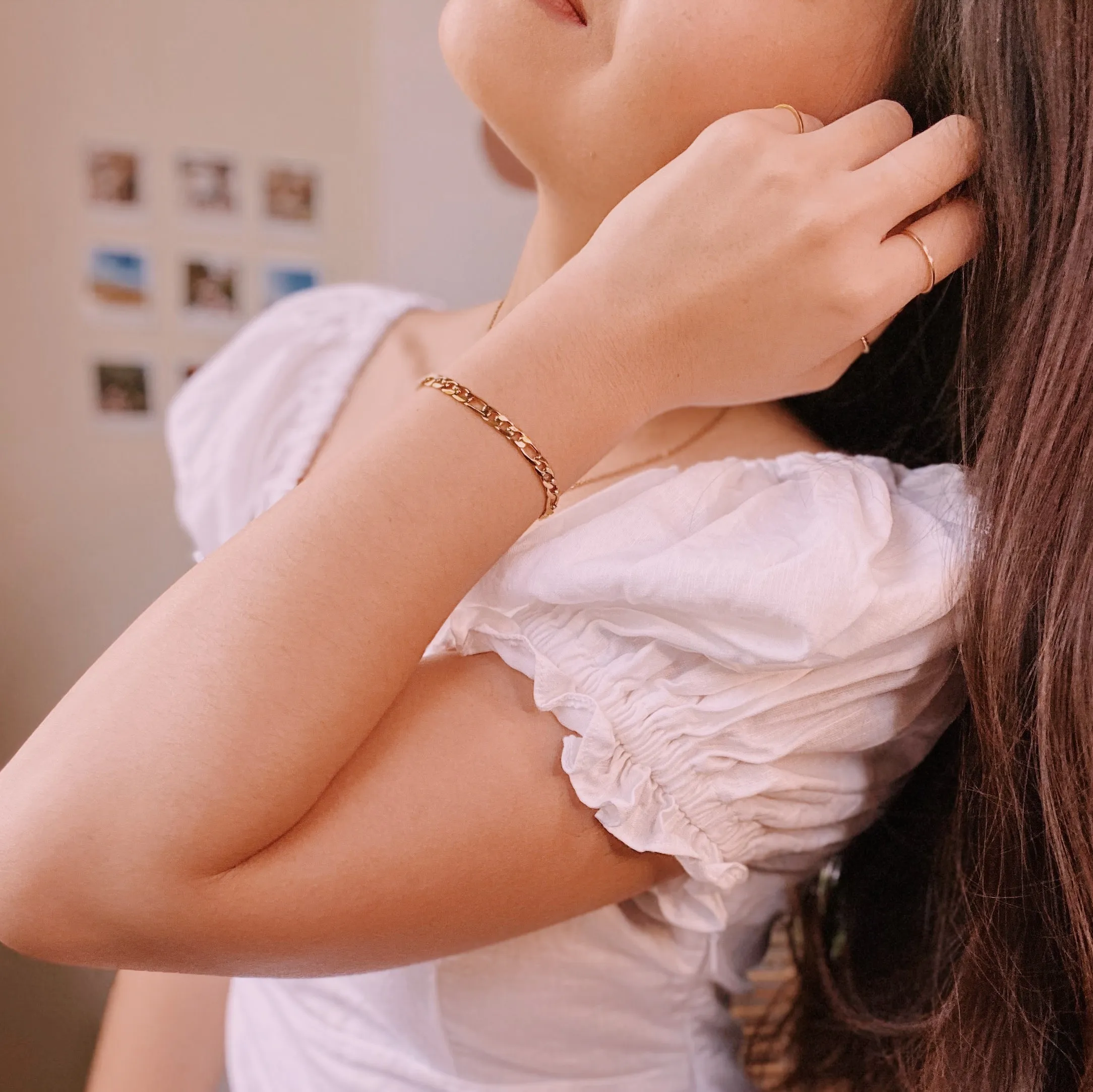 Thick Figaro Gold Filled Bracelet