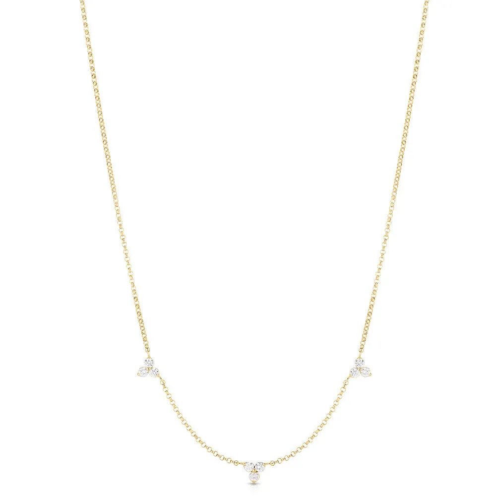 Three Cluster Station Necklace