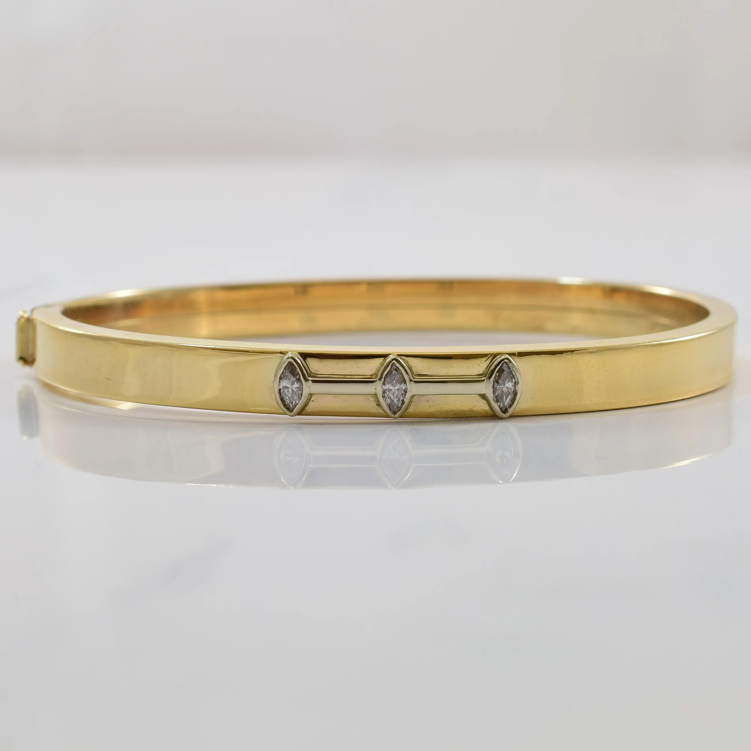 Three Stone Marquise Diamond Bangle | 0.27ctw | 7" |