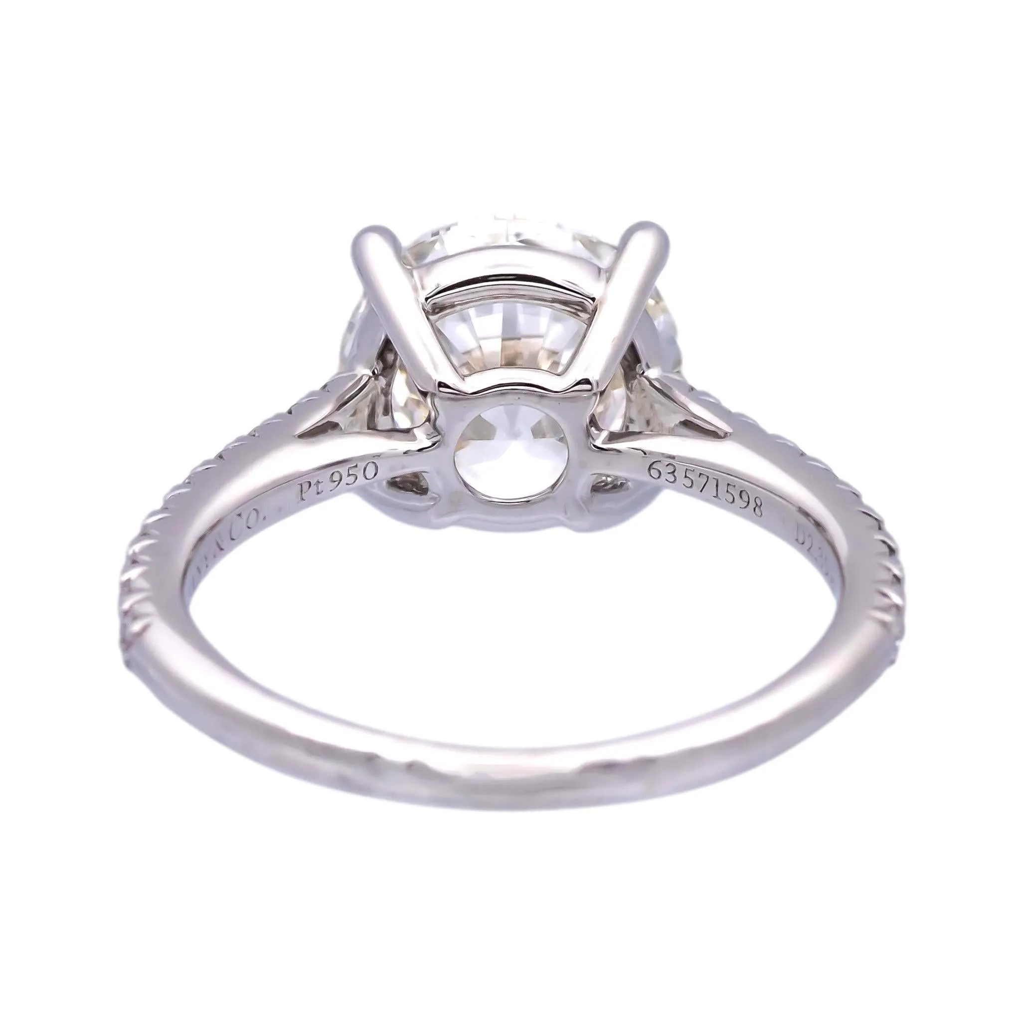 Tiffany & Co. Platinum Novo Round Diamond Engagement Ring 2.55 cts. TW GVS2