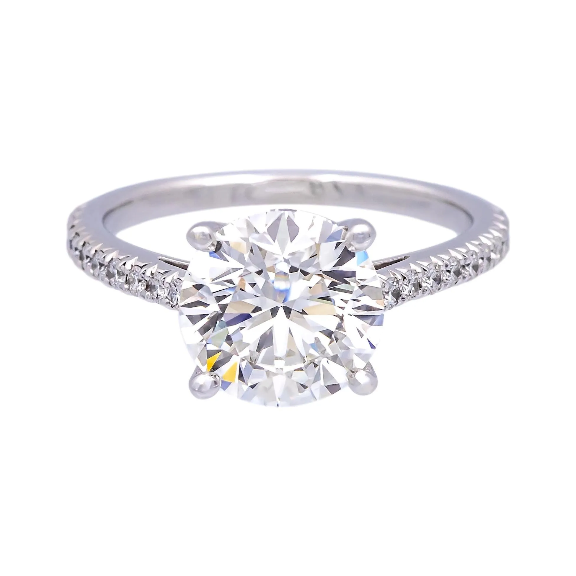 Tiffany & Co. Platinum Novo Round Diamond Engagement Ring 2.55 cts. TW GVS2