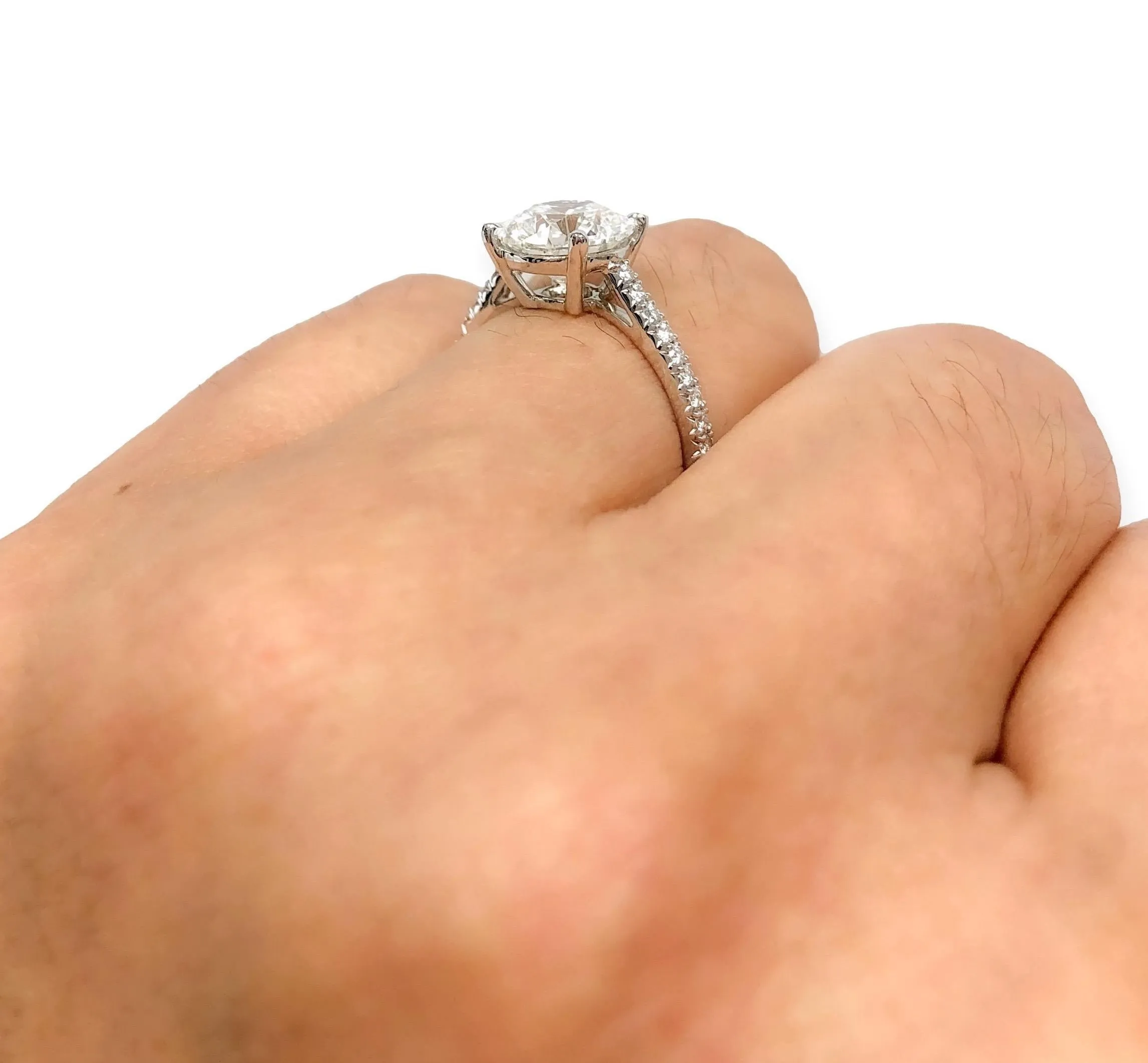 Tiffany & Co. Platinum Novo Round Diamond Engagement Ring 2.55 cts. TW GVS2