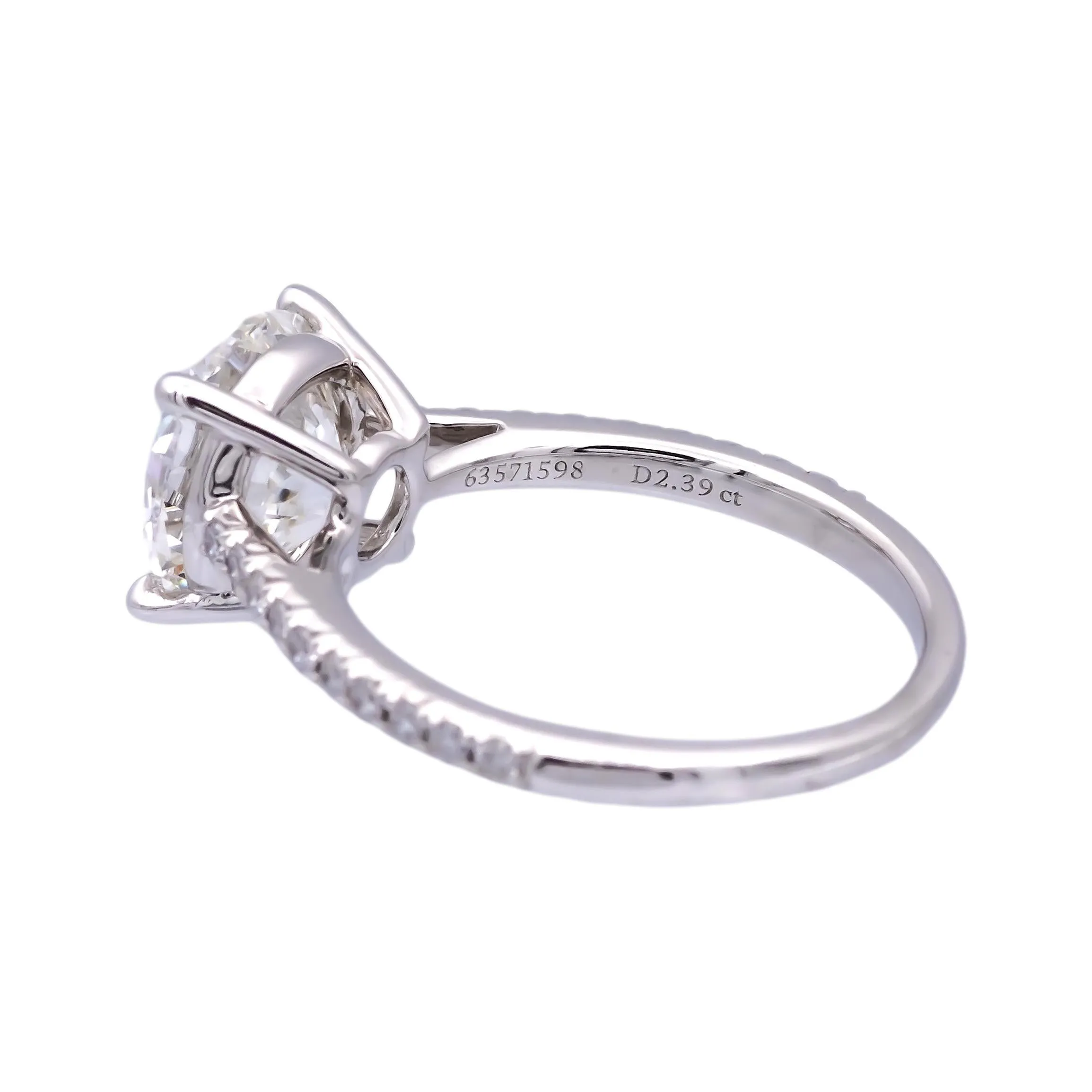 Tiffany & Co. Platinum Novo Round Diamond Engagement Ring 2.55 cts. TW GVS2