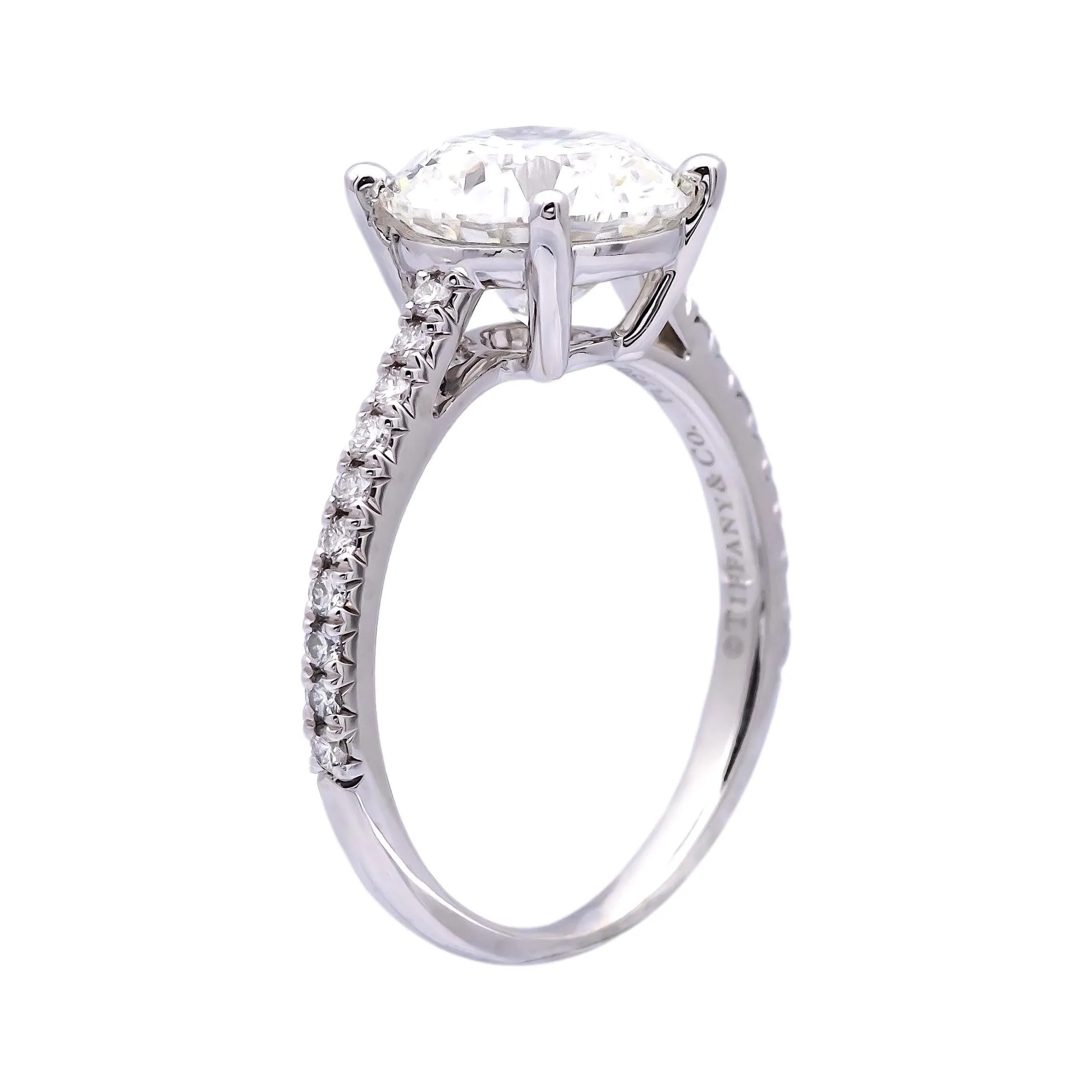 Tiffany & Co. Platinum Novo Round Diamond Engagement Ring 2.55 cts. TW GVS2