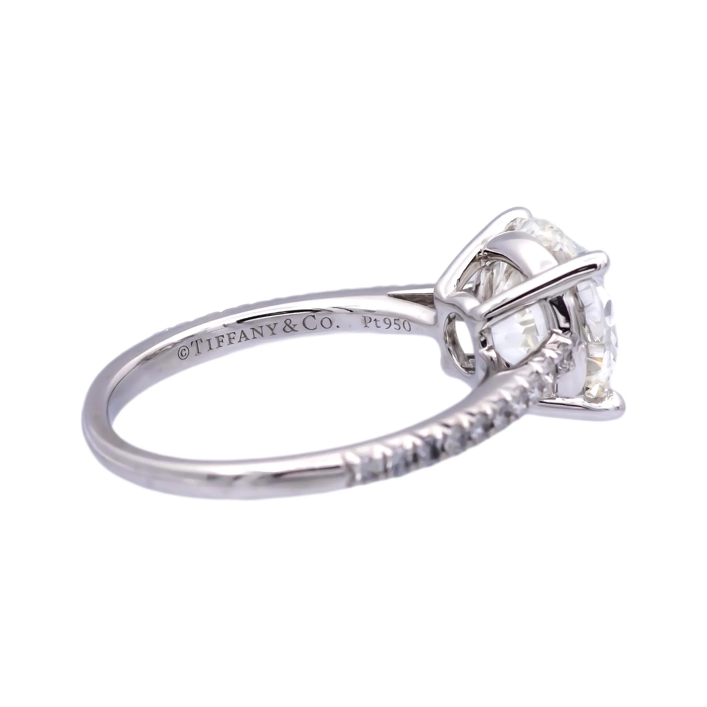 Tiffany & Co. Platinum Novo Round Diamond Engagement Ring 2.55 cts. TW GVS2