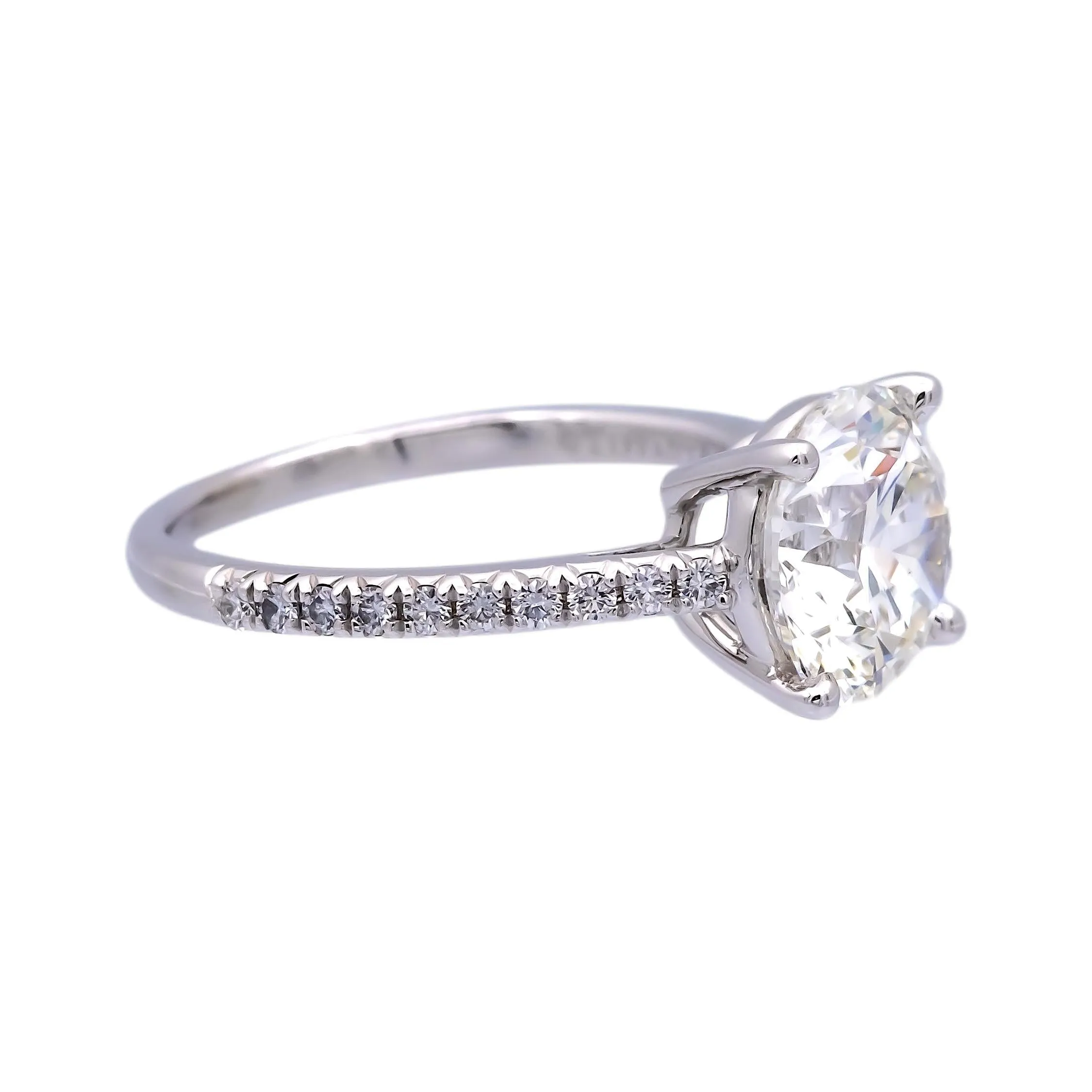 Tiffany & Co. Platinum Novo Round Diamond Engagement Ring 2.55 cts. TW GVS2