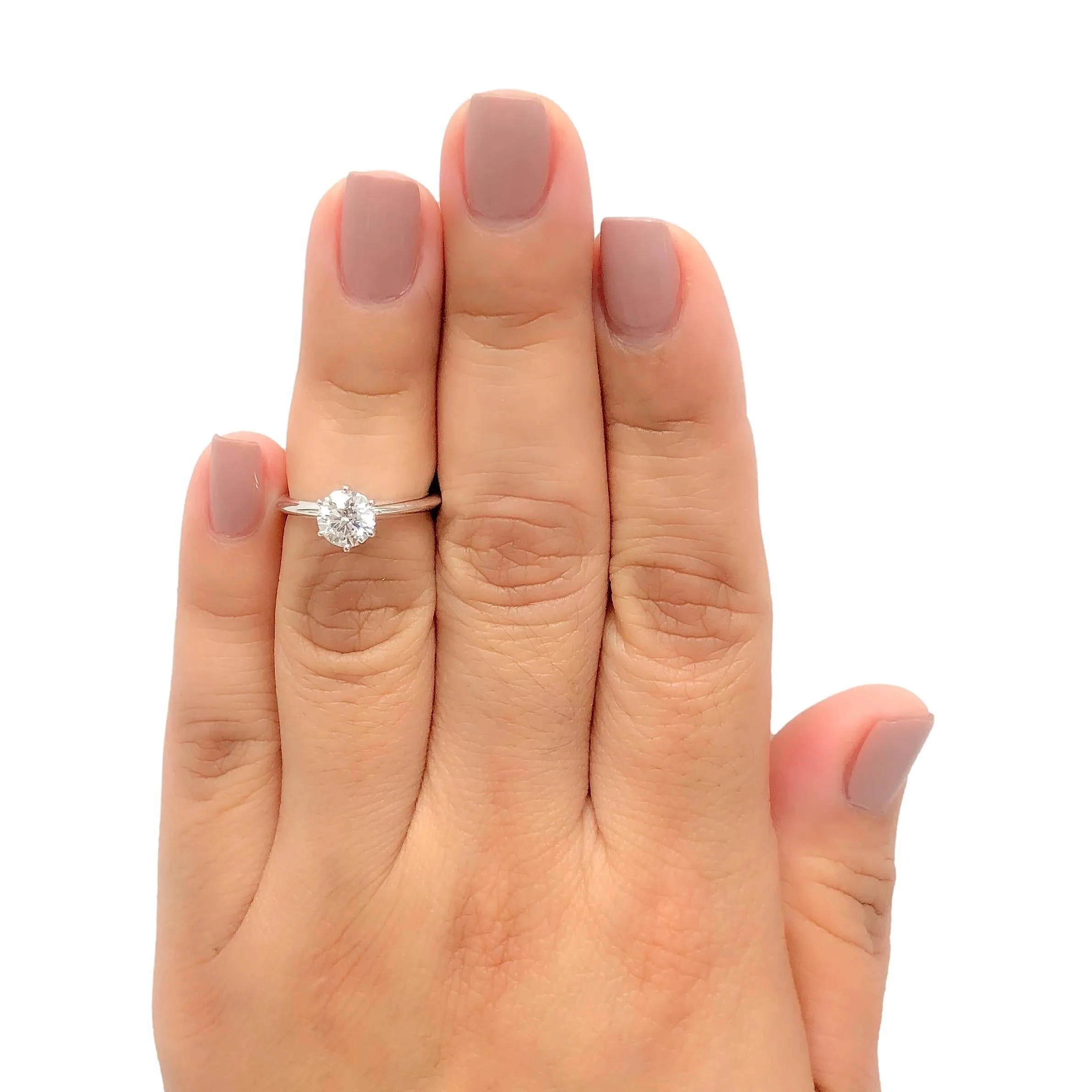 Tiffany & Co Platinum Solitaire GIA Round Diamond Engagement Ring .90 G VVS2