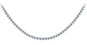 Timeless Three Prong Riviera Diamond Tennis Diamond Necklace with 11.12 ct.(finished) 2.7mm