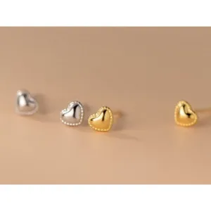Tiny Heart Stud Earrings-SS007