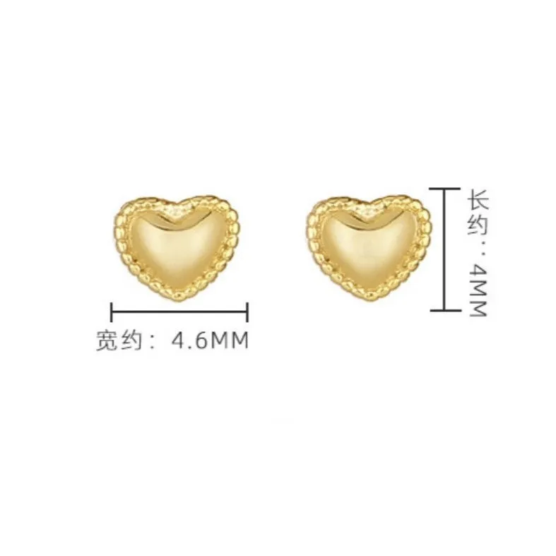 Tiny Heart Stud Earrings-SS007
