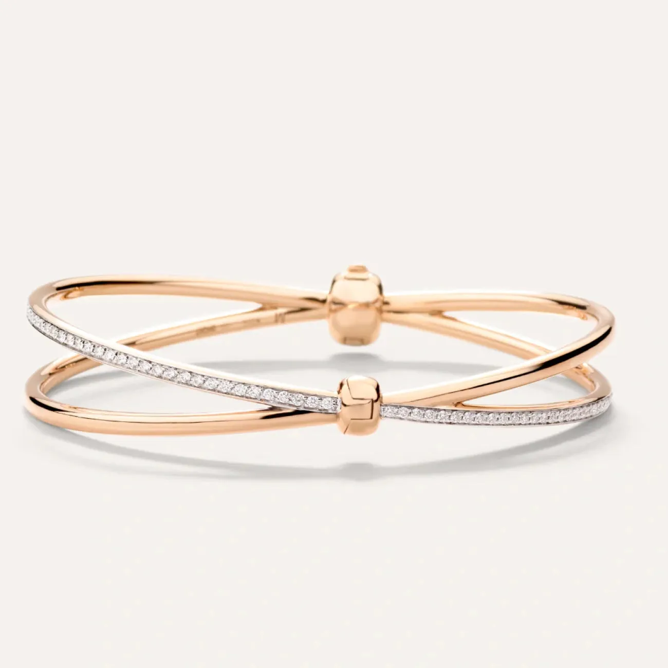 Together 18K Rose Gold Diamond Bangle Bracelet