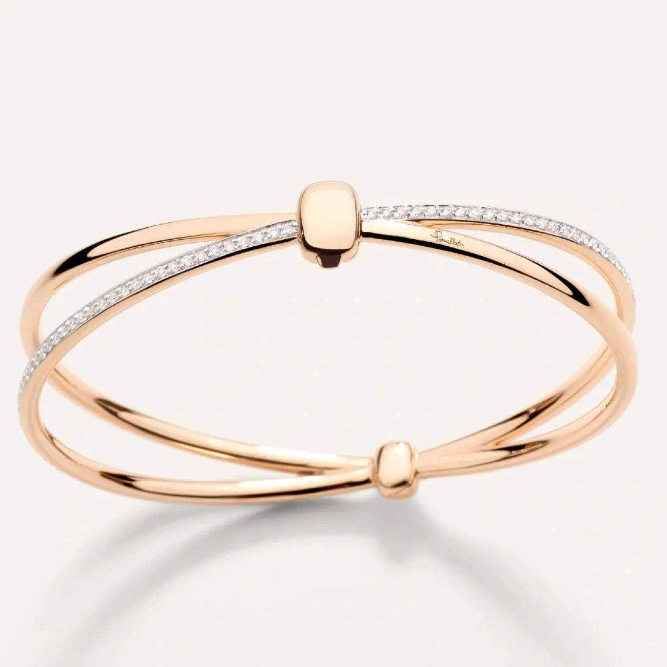 Together 18K Rose Gold Diamond Bangle Bracelet