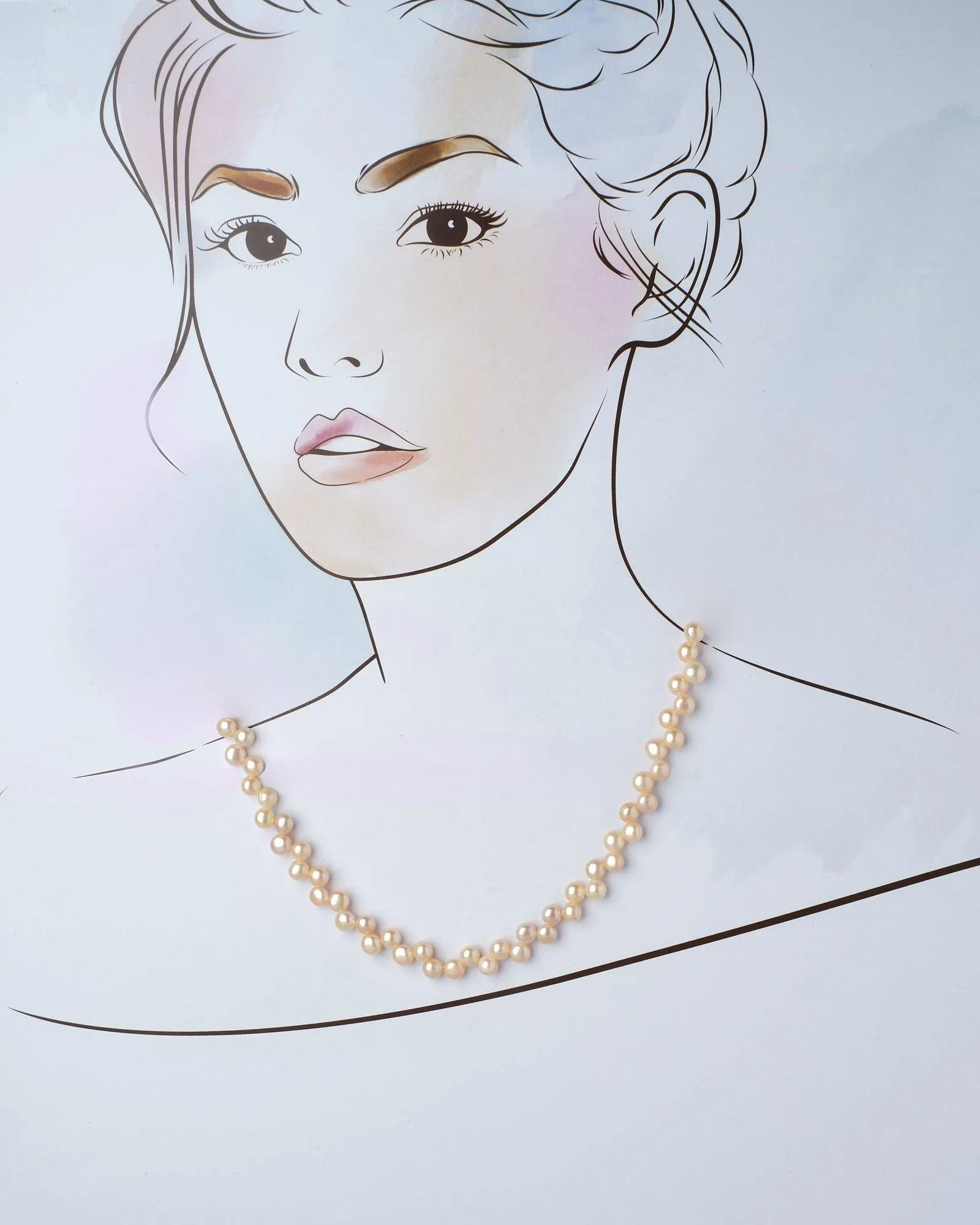 Trendy Pink Pearl Necklace M21394