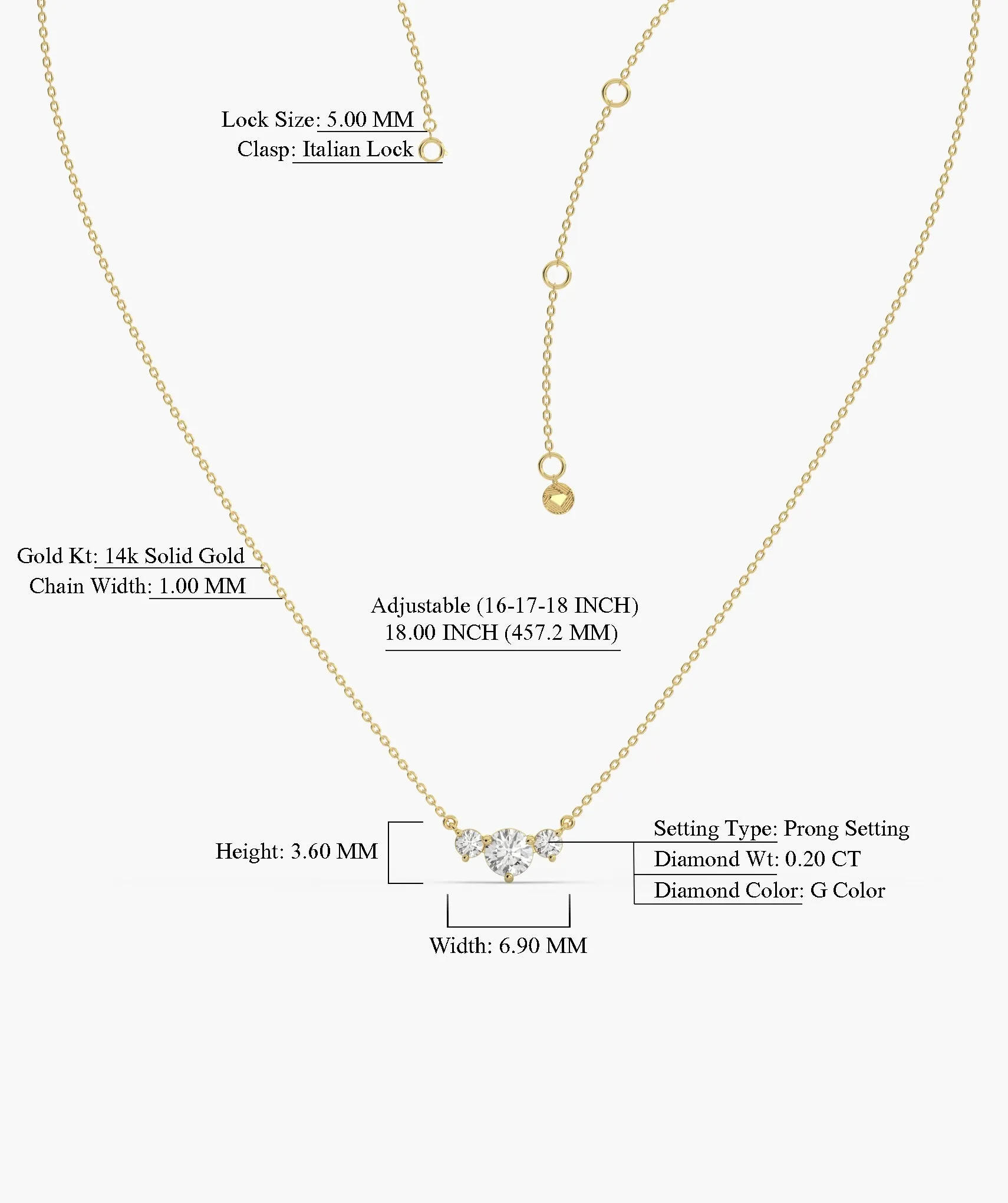 Triple Brilliance Gold Necklace