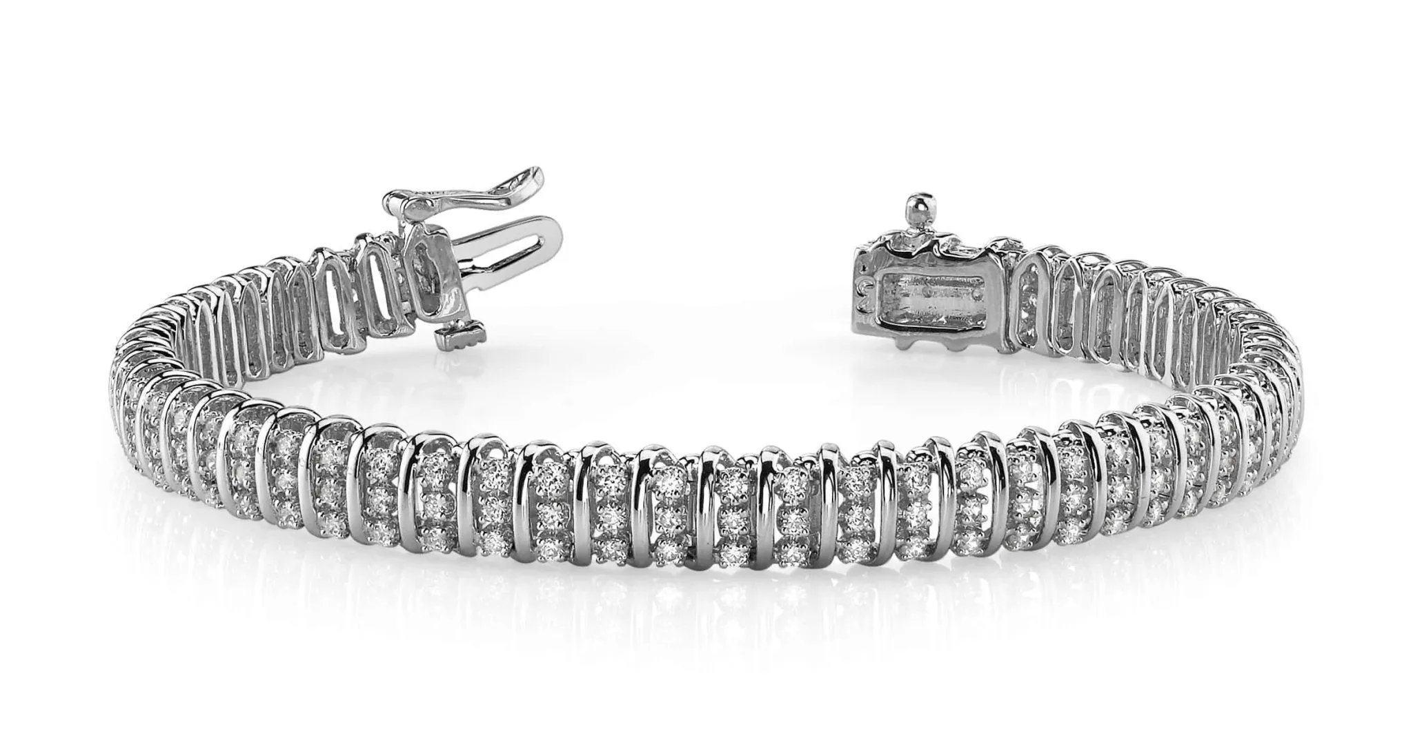 Triple Illusion Diamond Bracelet with 3.90 ct.(finished) 1.75mm