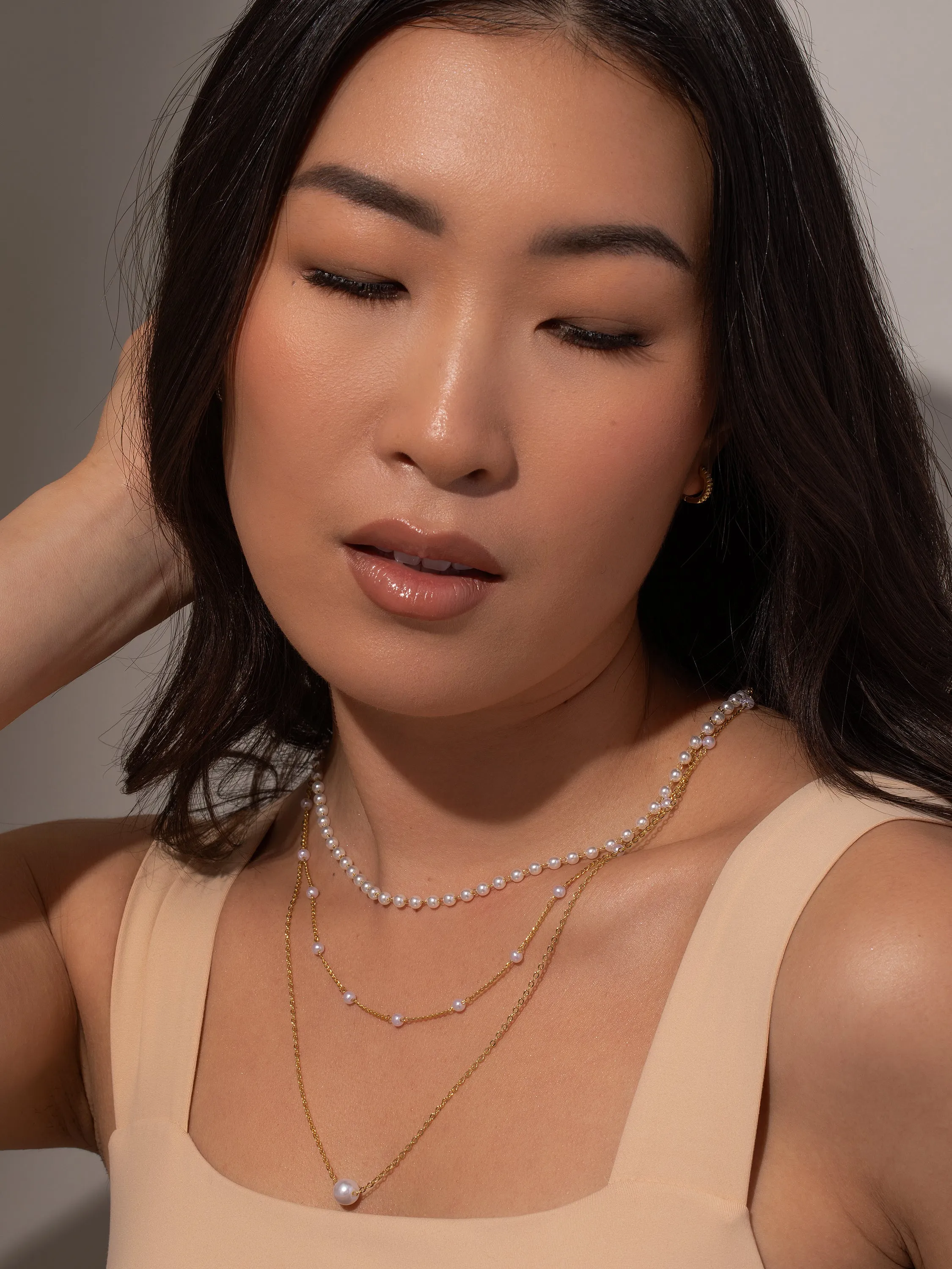 Triple Layer Pearl Necklace