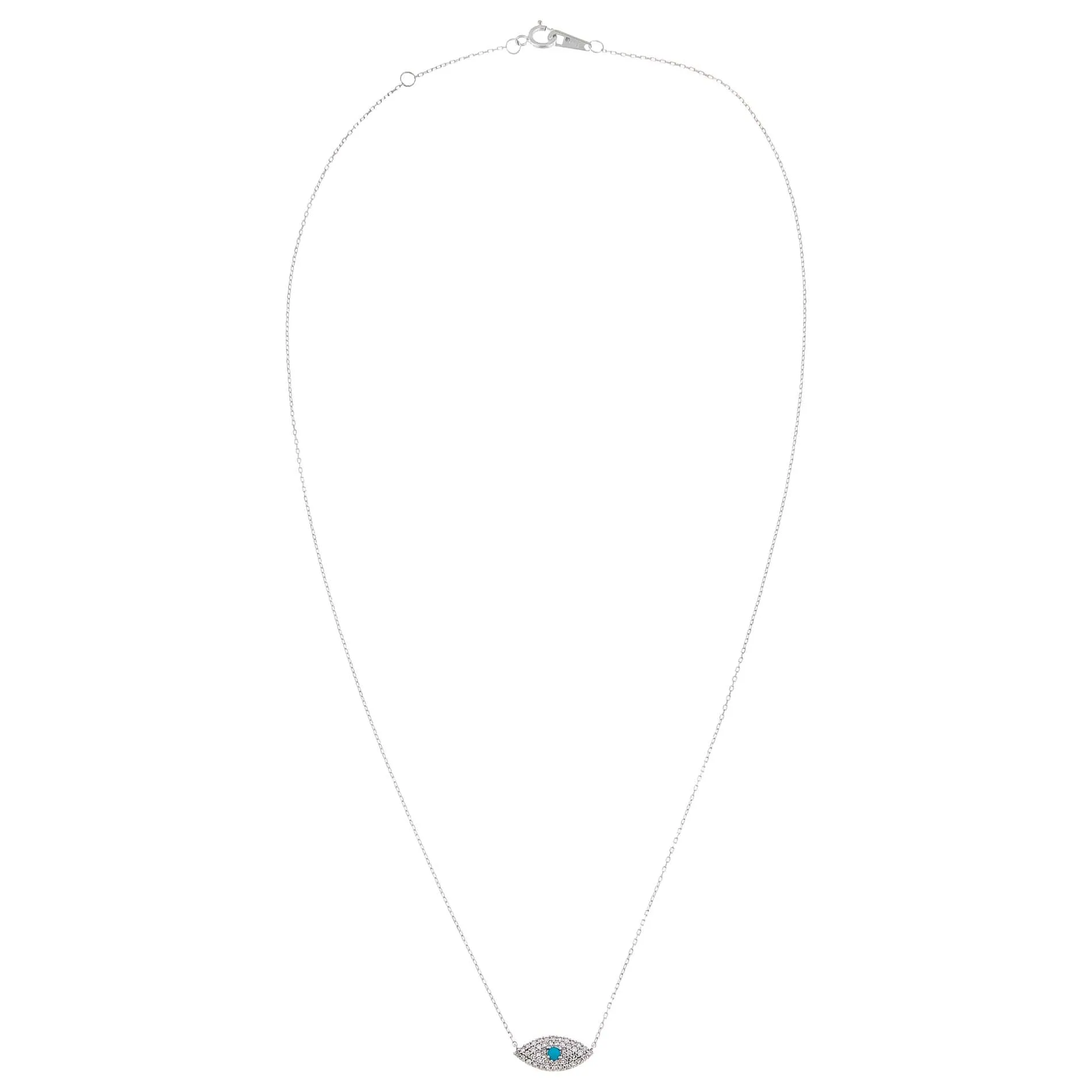 Turquoise Evil Eye Necklace 14K
