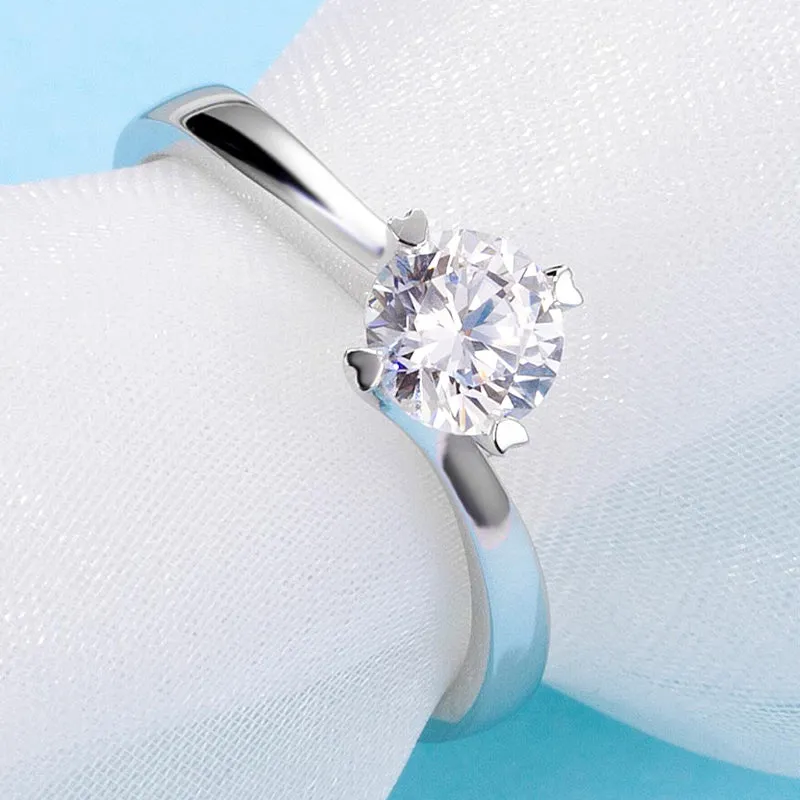 Twisted Round Moissanite Diamond Solitaire Ring