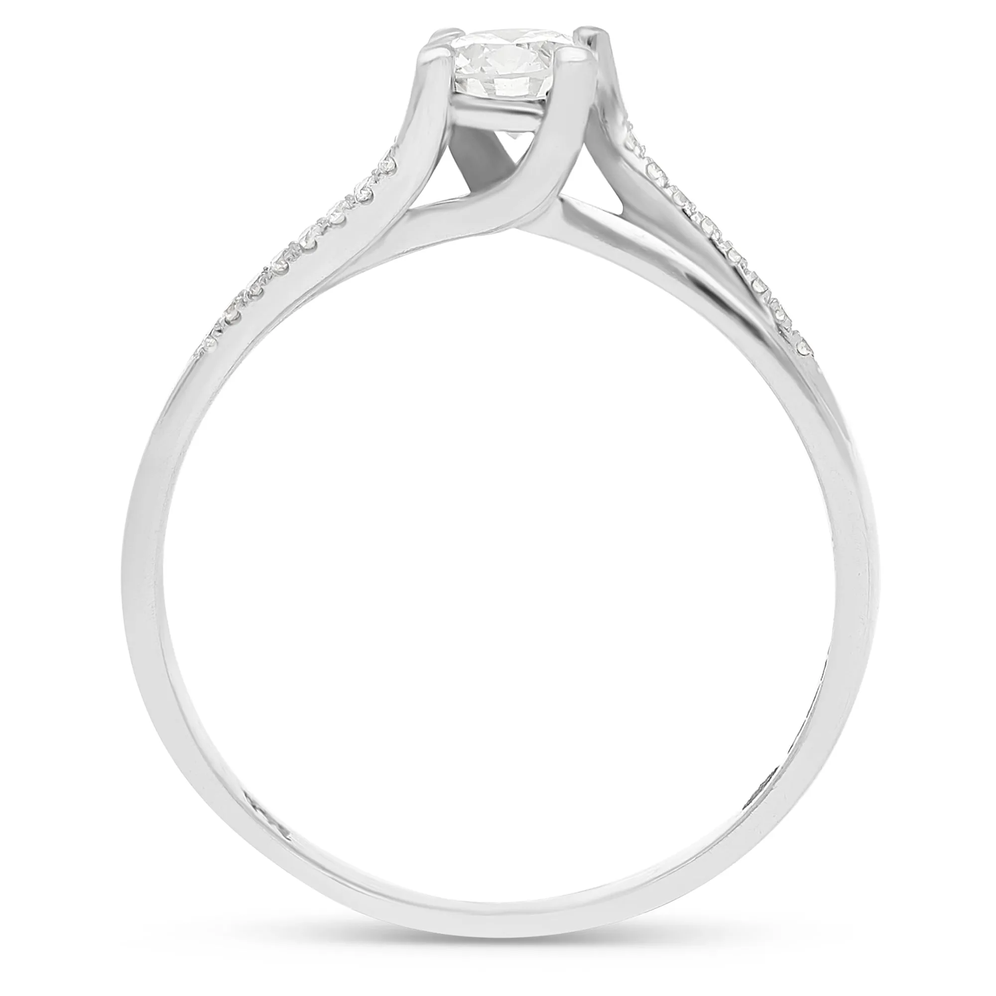 Twisted Solitaire Diamond Engagement Ring