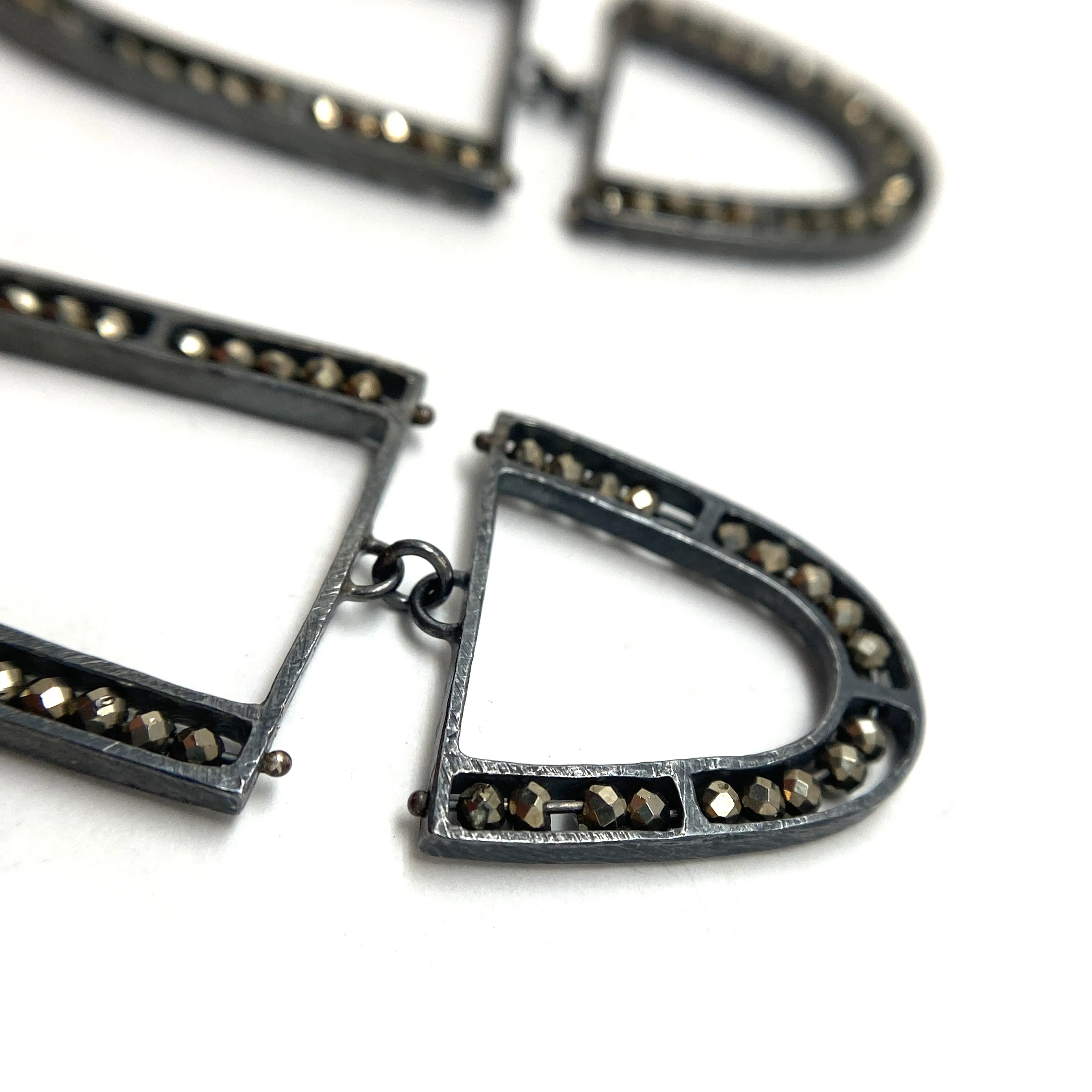 'U' Shaped Pyrite Earrings