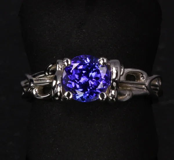 Unique Solitaire 1.68 Carat Tanzanite Ring by Christopher Michael
