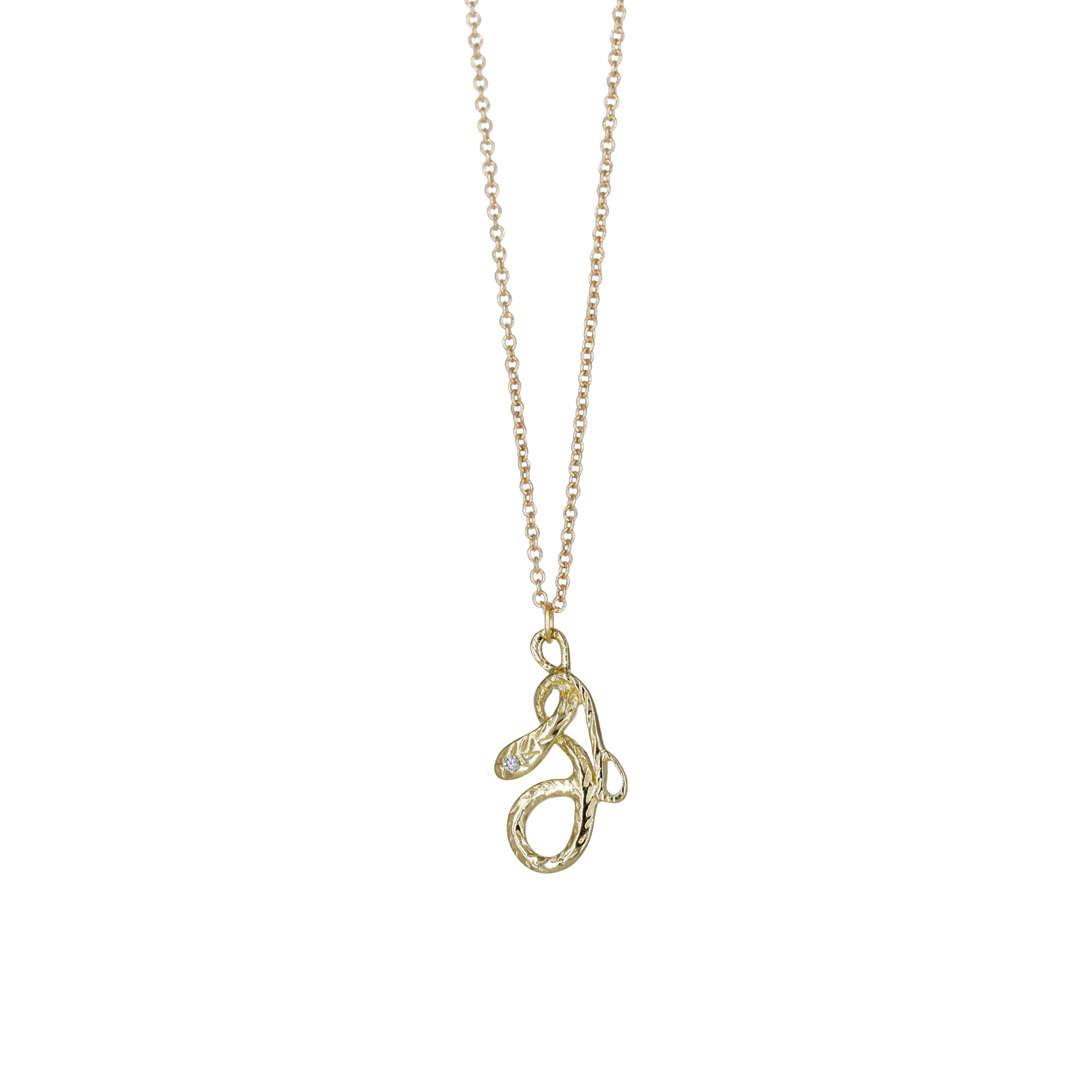 Vertical Serpent Necklace with Diamond