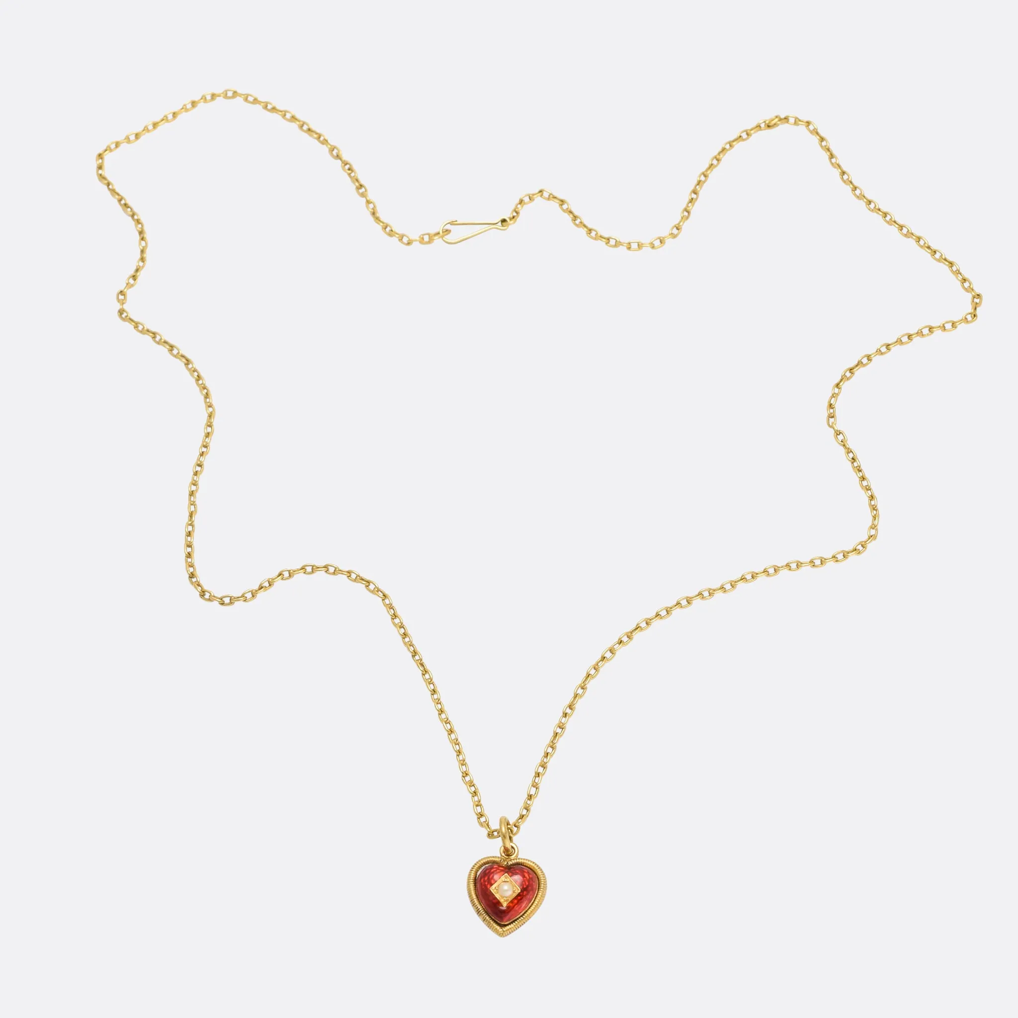 Victorian Pearl & Enamel Heart Locket