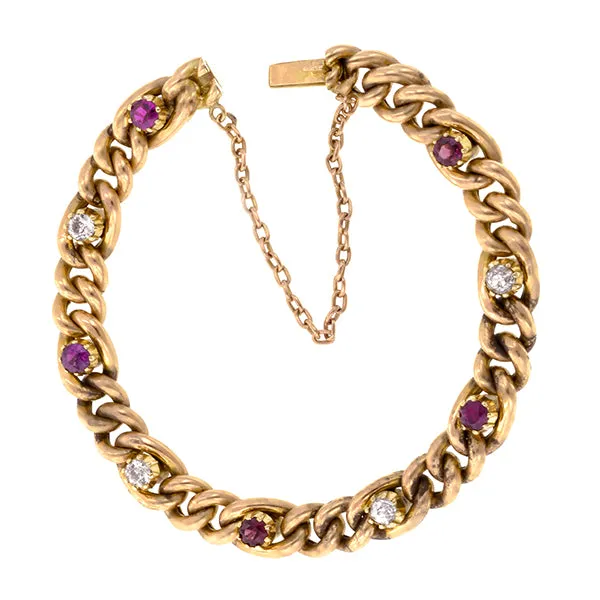 Victorian Ruby & Diamond Bracelet 0.60ct.