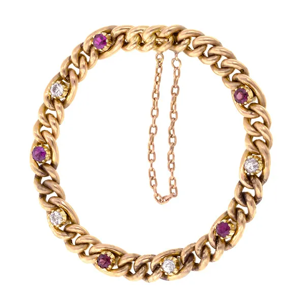 Victorian Ruby & Diamond Bracelet 0.60ct.