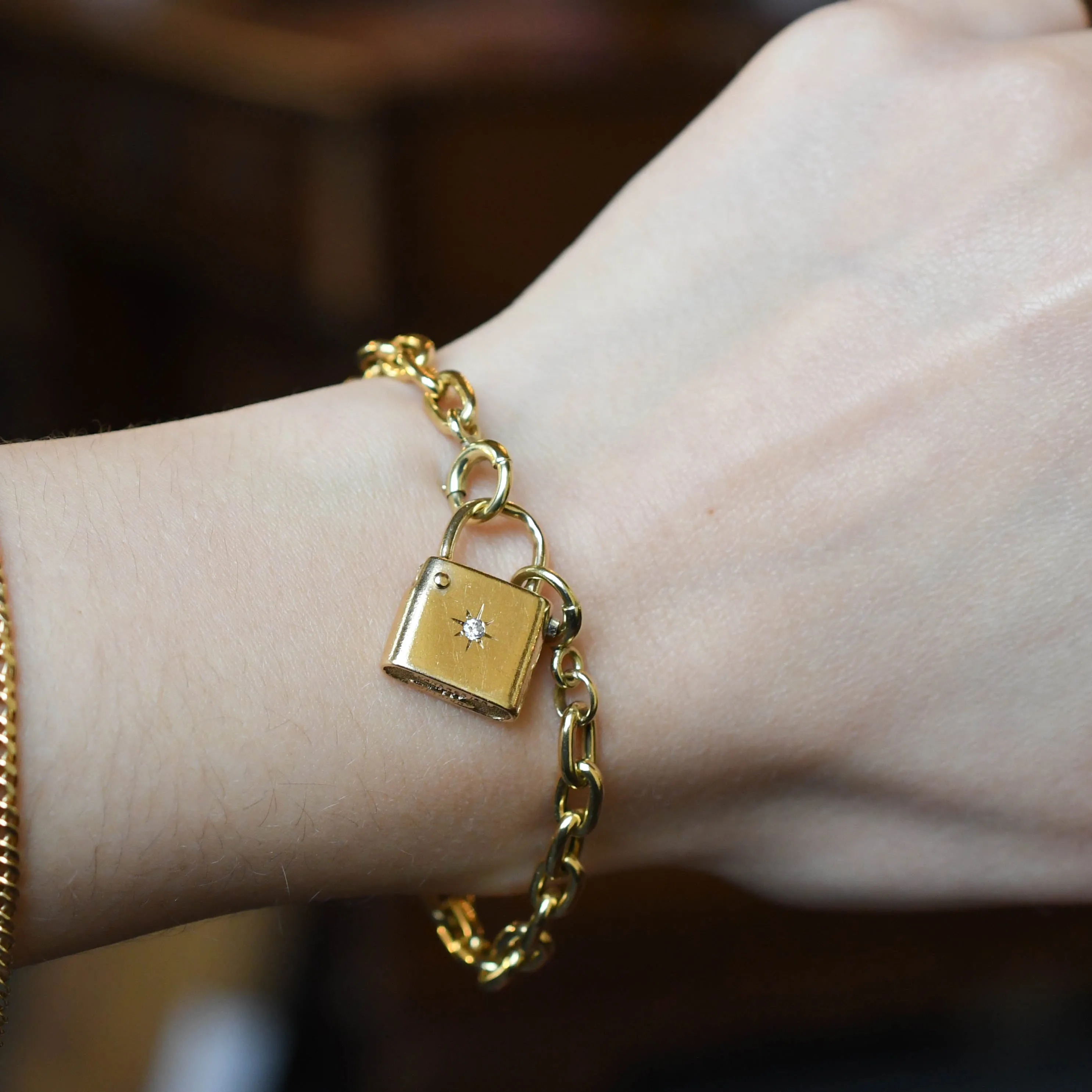 Vintage Diamond Padlock Bracelet on hold