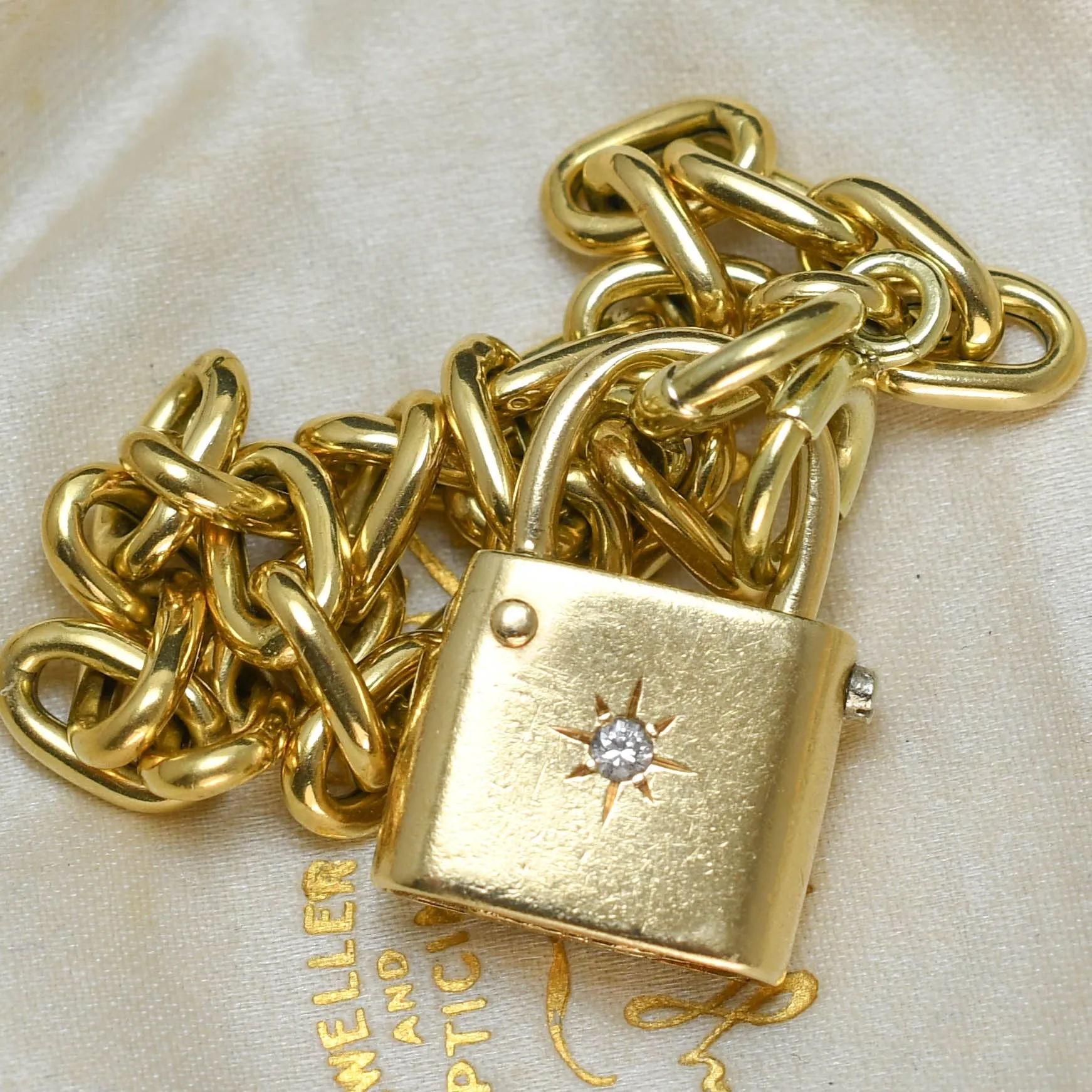Vintage Diamond Padlock Bracelet on hold