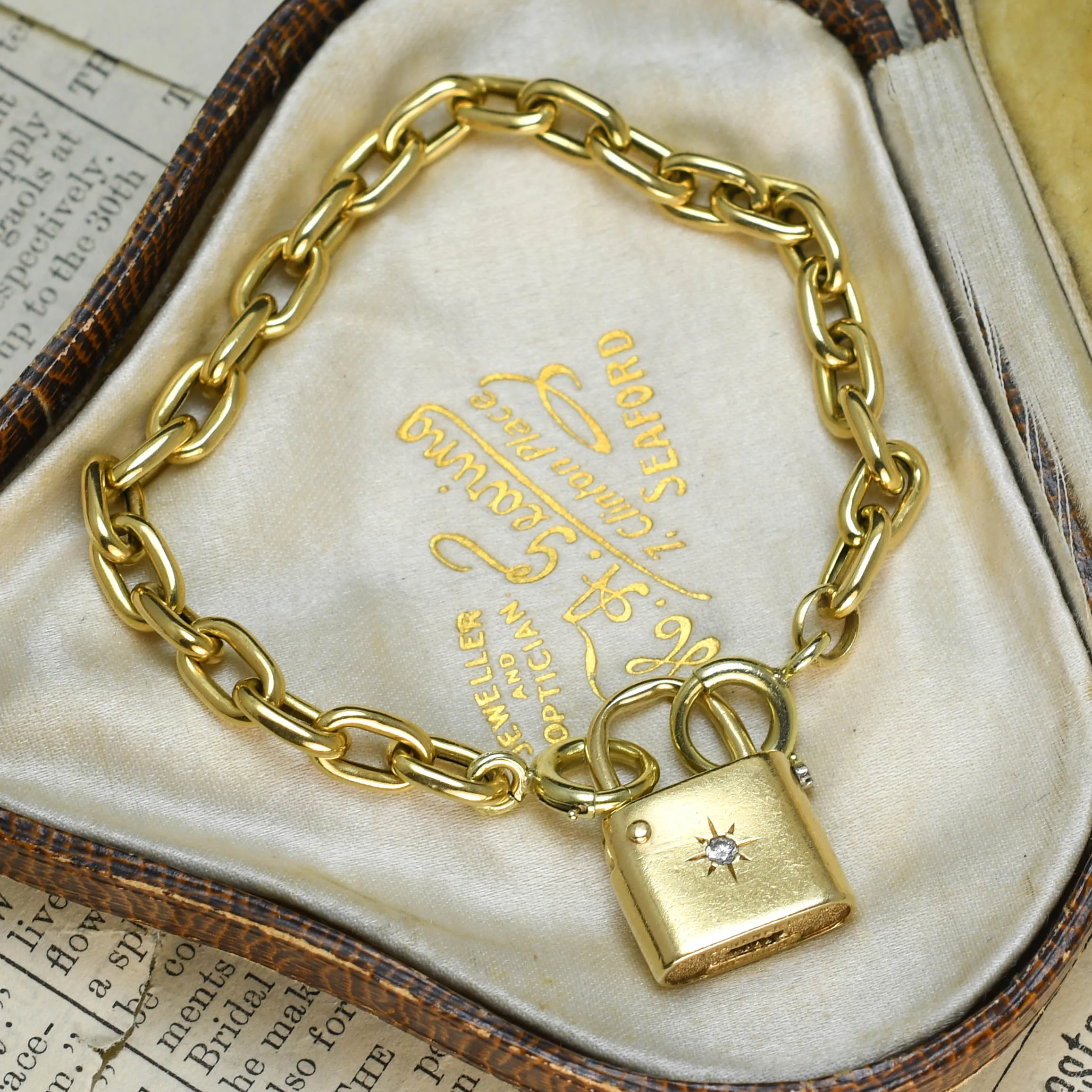 Vintage Diamond Padlock Bracelet on hold